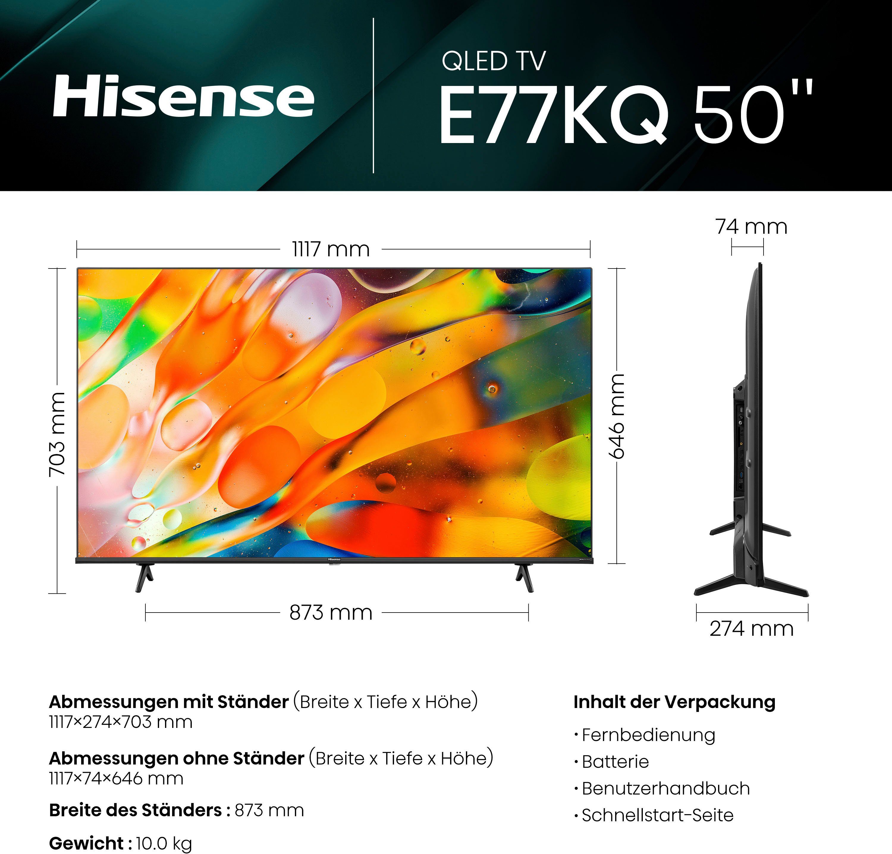 cm/50 (126 Smart-TV) Ultra Hisense Zoll, 4K HD, 50E77KQ QLED-Fernseher