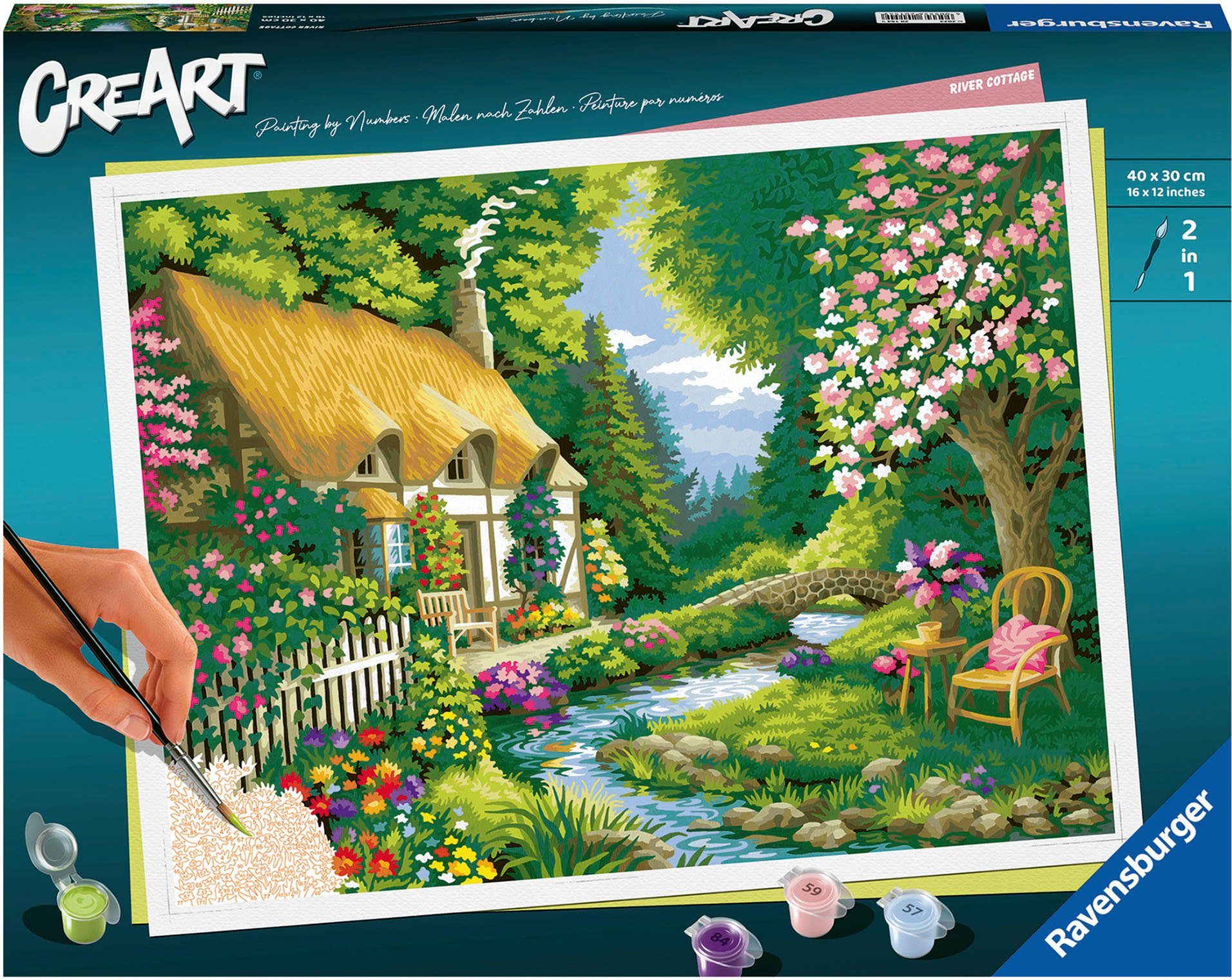 Ravensburger Раскрась по номерам CreArt, River Cottage, Made in Europe