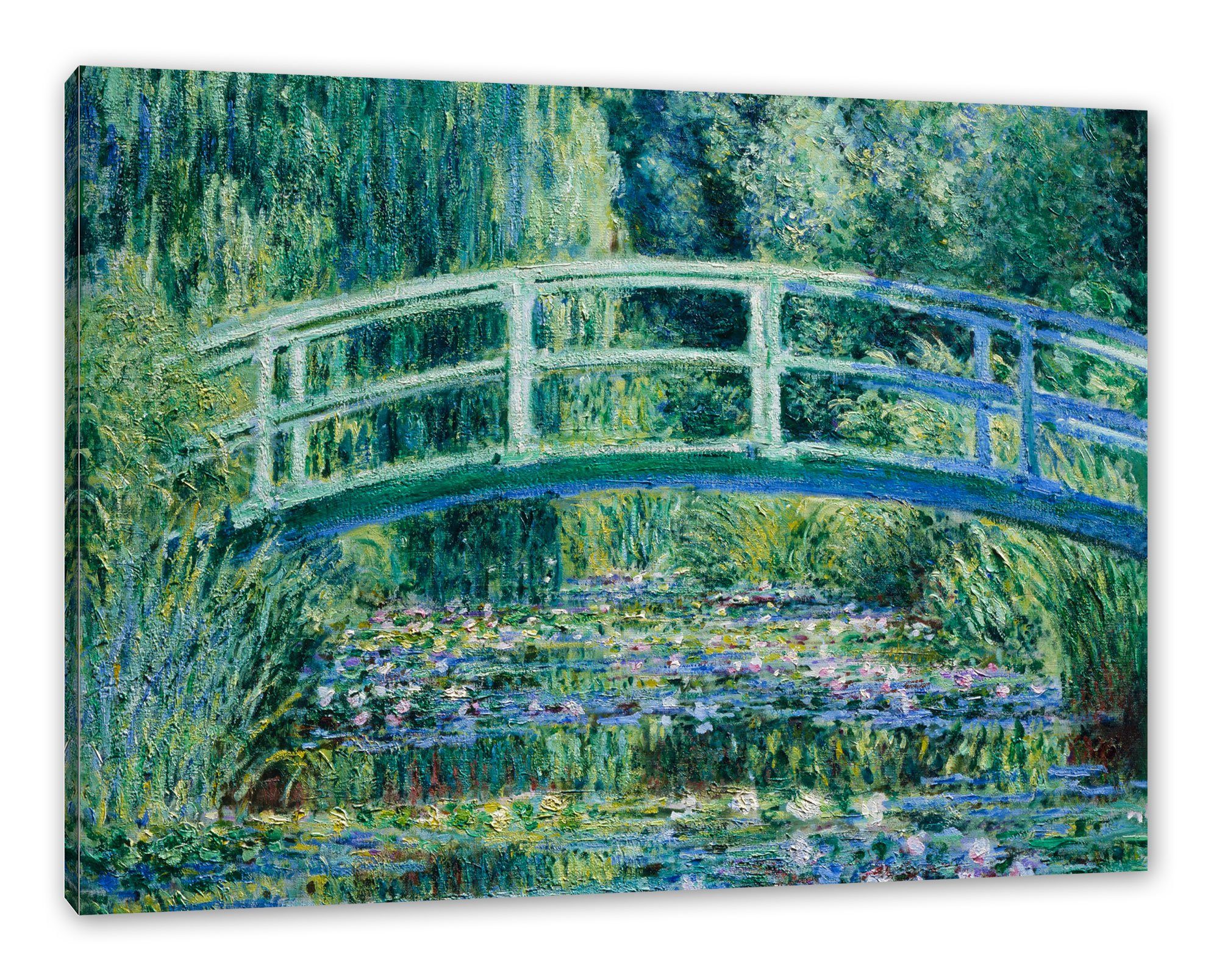 Pixxprint Leinwandbild Claude Monet - Seerosen und japanische Brücke, Claud günstig online kaufen