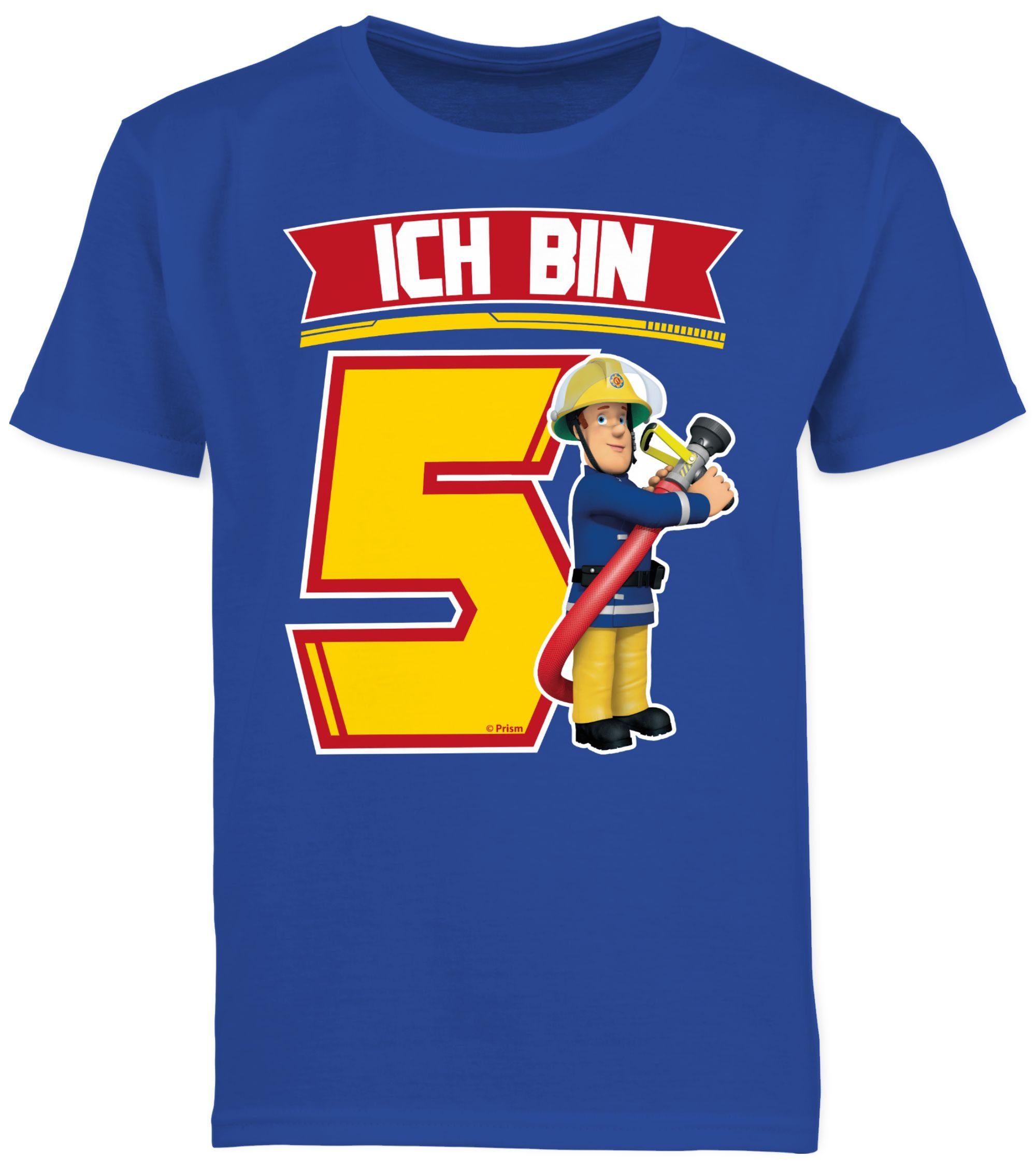 02 Sam Shirtracer T-Shirt Feuerwehrmann Sam Ich - bin Royalblau 5 Jungen