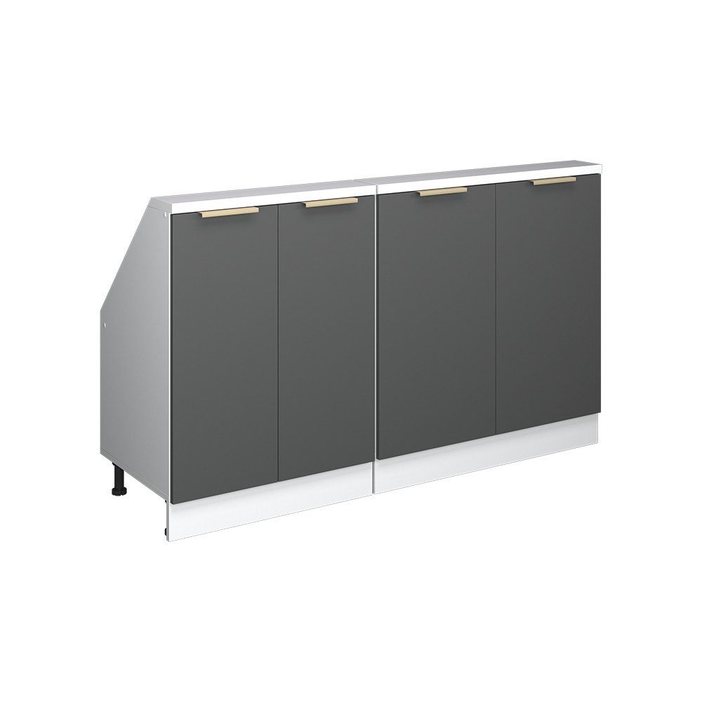 Vicco Kommode Rion, Anthrazit-Gold, 140 cm 2er Set (2 St)