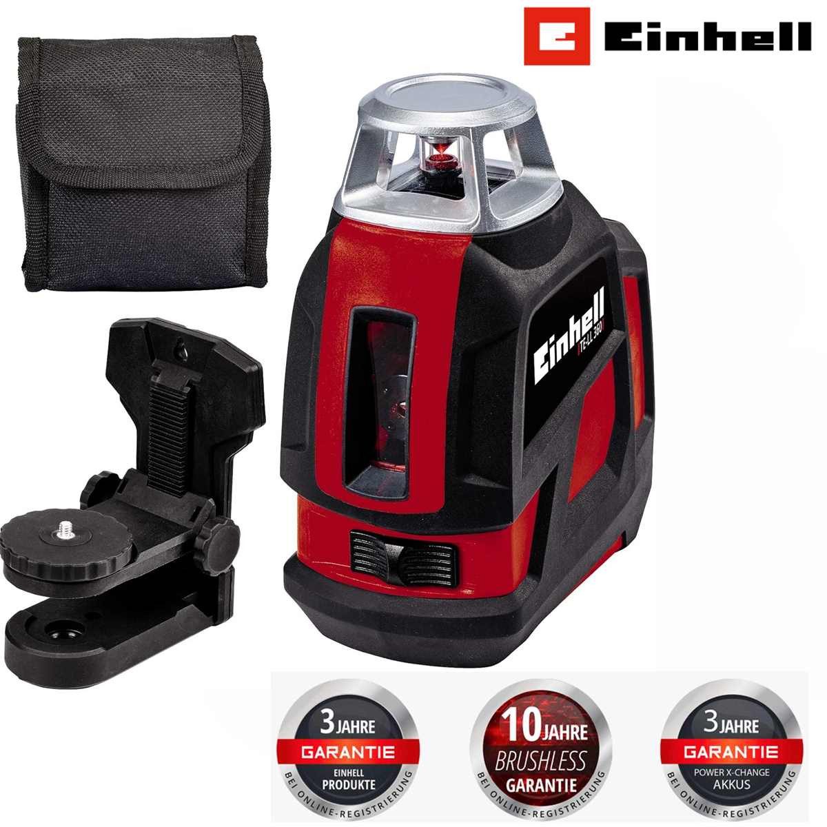 Einhell Kreuzlinienlaser Kreuzlinienlaser TE-LL 360 selbstnivellierend,+. Wandhalterung Tasche