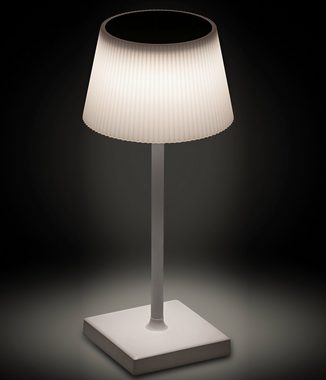 Dehner LED Solarleuchte Tischleuchte Dona, Ø 13 cm, Höhe 30 cm, IP44, Warmweiß, tragbare Akkuleuchte mit warmweißem Licht, 12 Std. Leuchtdauer