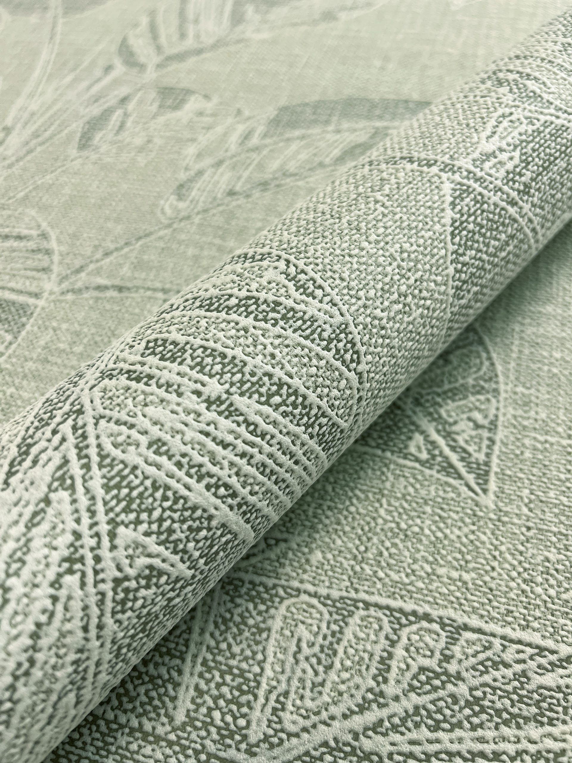Newroom Vliestapete Bivona Olive Tapete Mustertapete Blätter, Floral, Textil-Optik, strukturiert, Naturoptik – Bild 3 von 5