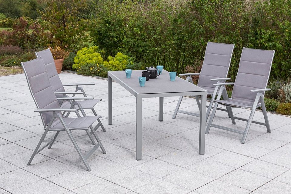 MERXX Gartenmöbelset »Taviano«, 5tlg., 4 Klappsessel