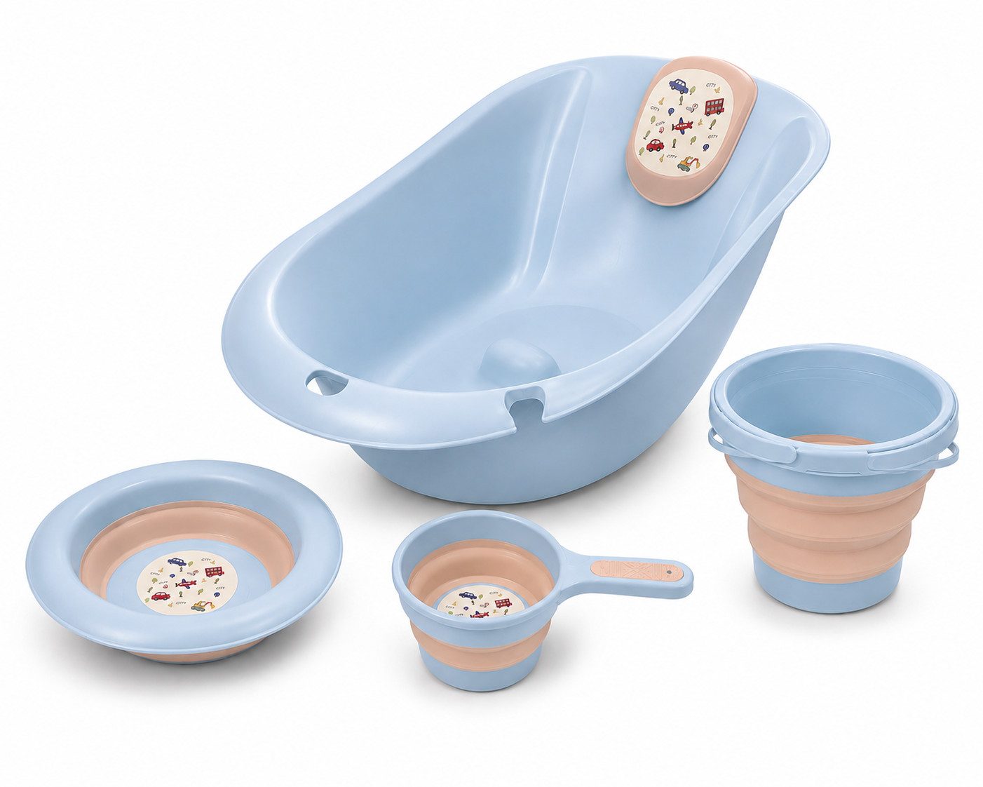 Boncuks Home Babybadewanne Baby Badewanne Set mit Zubehör 60cm-Kompakt