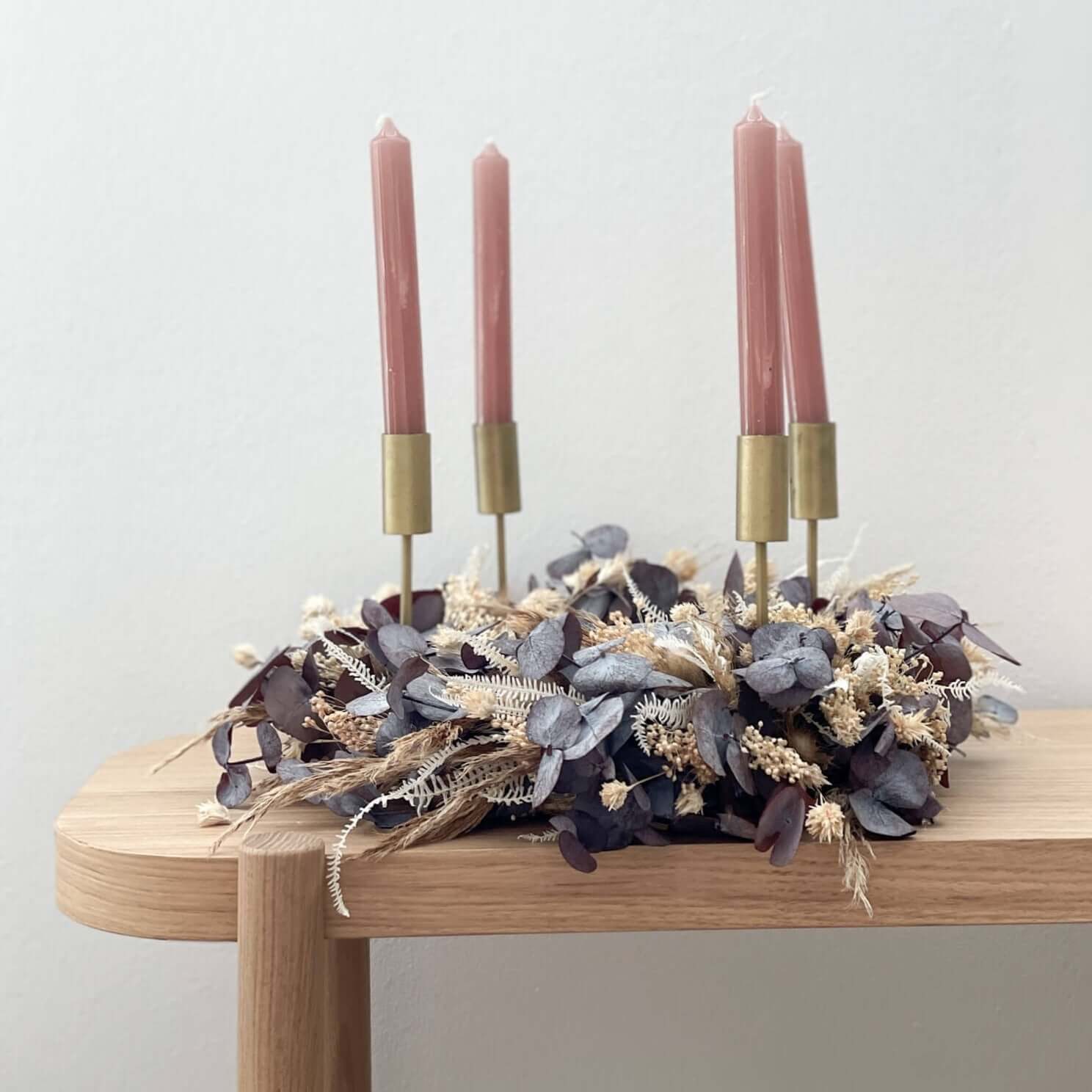 LYKKE & You Adventskranz Adventskranz "Beige" aus Trockenblumen