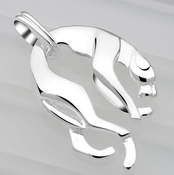 Tony Fein Kettenanhänger Panther Anhänger 925er Silber Poliert, Ösensenbreite 5mm Made in Italy