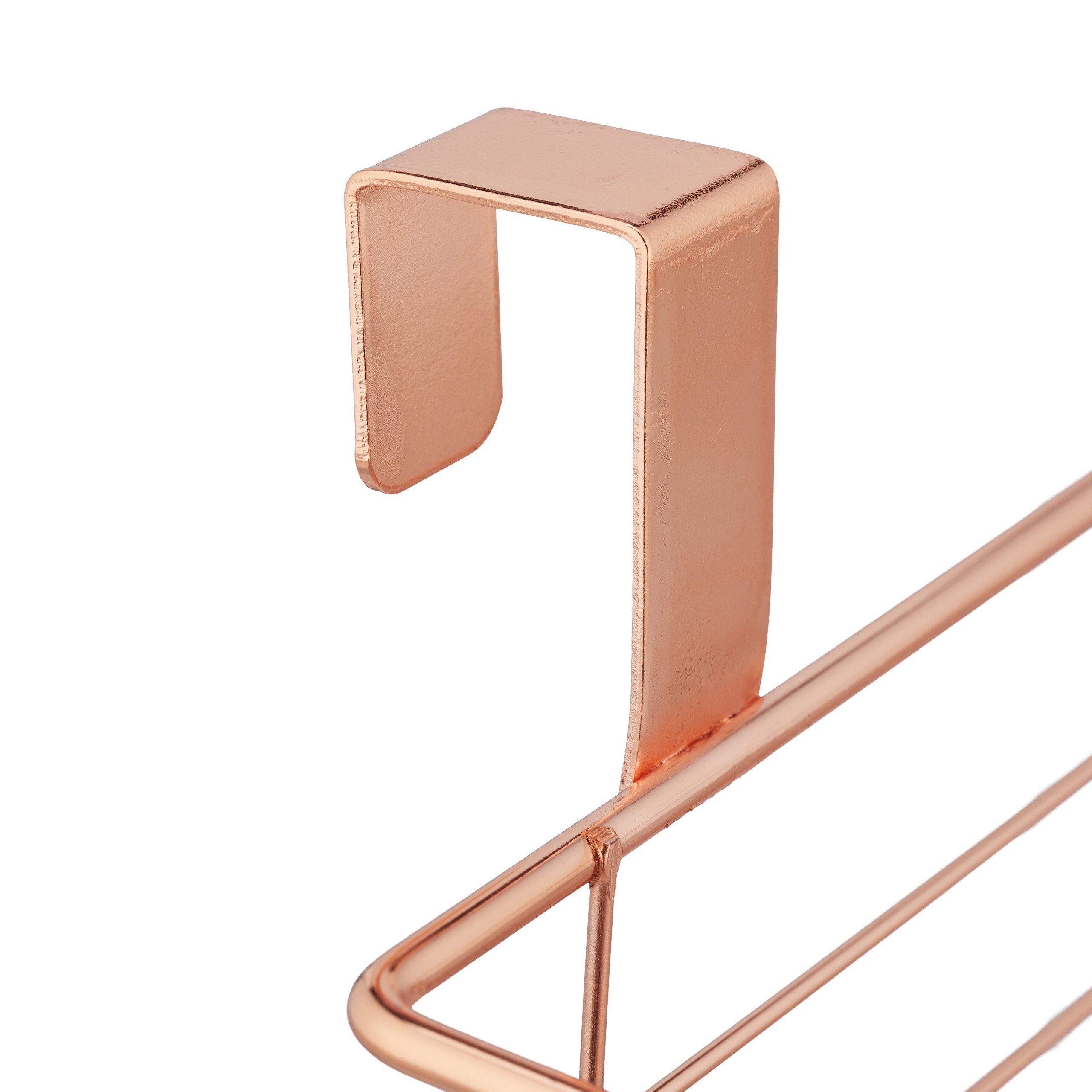 relaxdays Einhängekorb mit Küchenrollenhalt, Kupfer