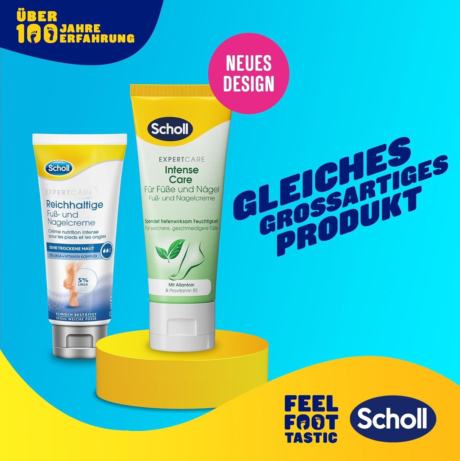 Scholl Fußcreme ExpertCare, reichaltige Fuß- und Nagelcreme für raue Füße