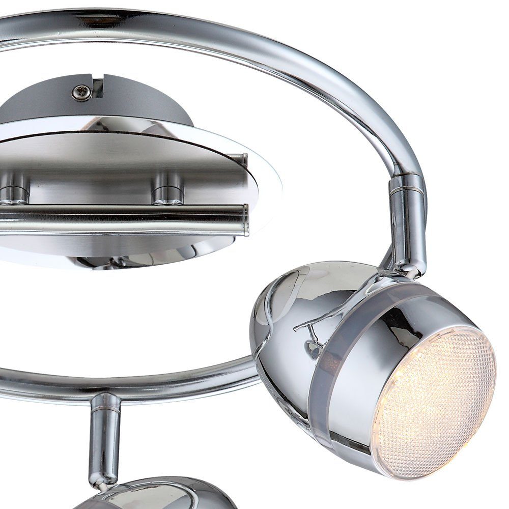 Strahler 3 verstellbar Spots Deckenlampe LED LED-Leuchtmittel etc-shop Spotrondell Deckenleuchte, Deckenleuchte Warmweiß, fest verbaut,
