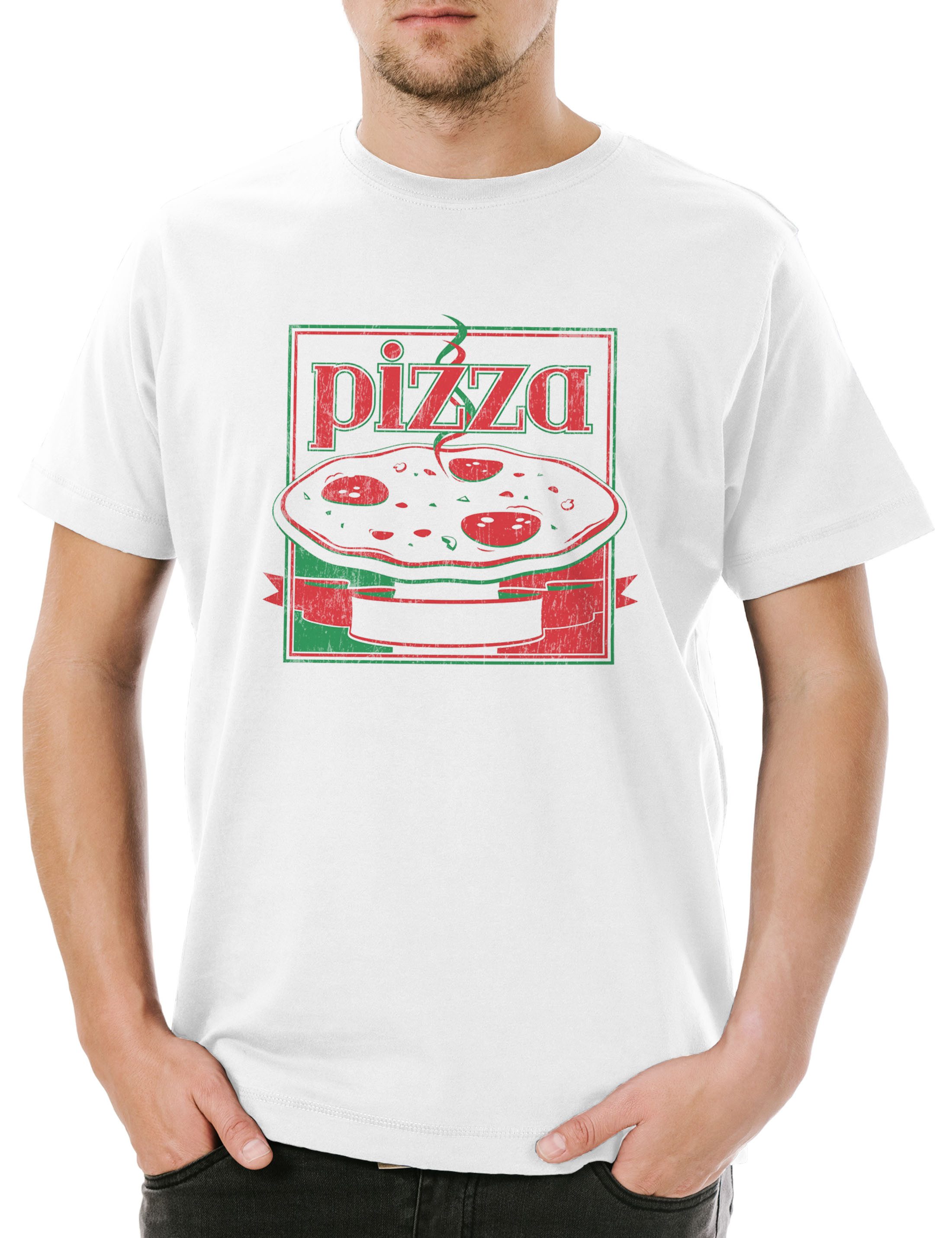 Urban Backwoods Print-Shirt Pizza Box III Herren T-Shirt Italia Pizzabäcker Pizzeria Maker Fun (1-tlg) Italien Trattoria Symbol Zeichen