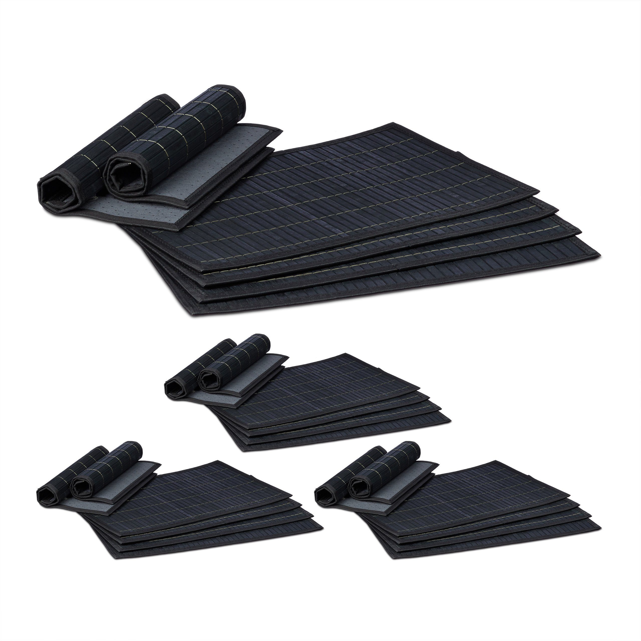 Platzset 24 teiliges Tischset schwarz
