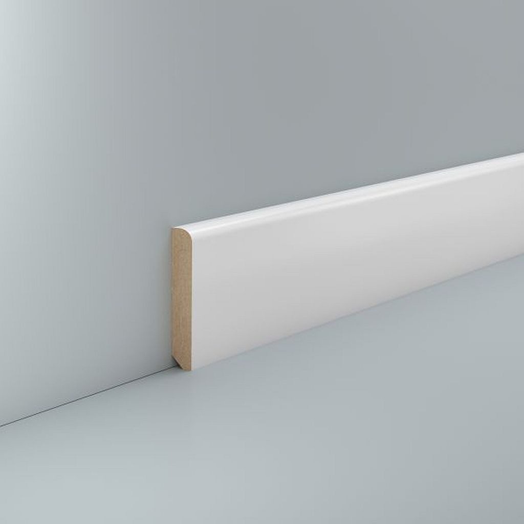 Südbrock Sockelleiste Sockelleiste weiß 10 x 58 MDF foliert RAL 9016 Fußleiste, L: 250 cm, H: 5.8 cm, 1-St.