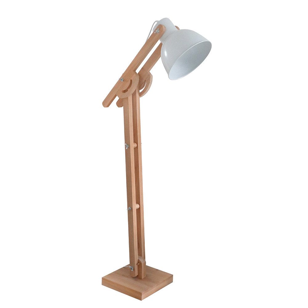 Grafelstein Stehlampe Stehlampe BELFORD natur weiß aus Holz und Metall Gelenkarmlampe Strand