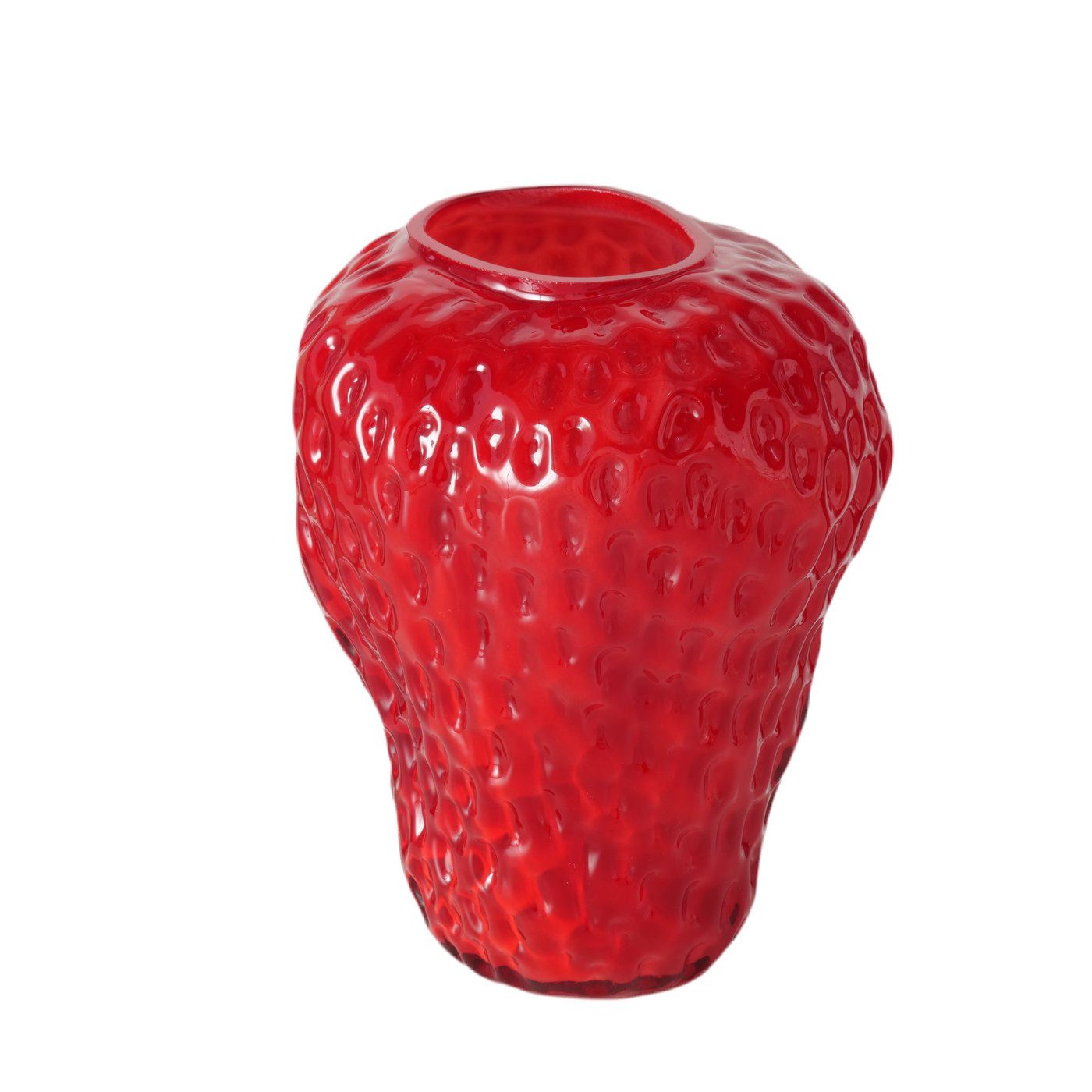 BOLTZE Tischvase Glasvase BerryGlow Erdbeeroptik Rot Handgefertigt 20cm (1 St)