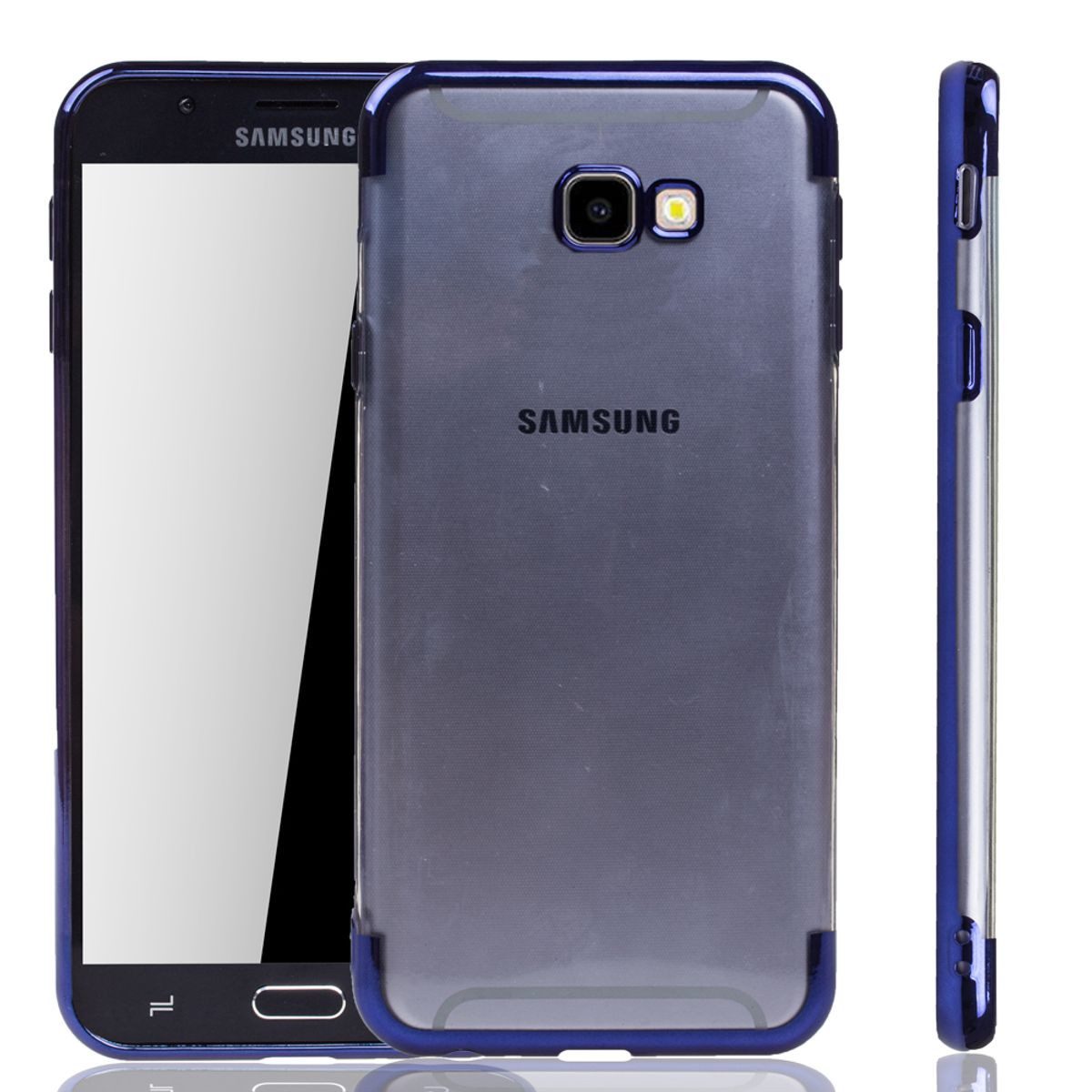 König Design Handyhülle Samsung Galaxy J4 Plus, Samsung Galaxy J4 Plus Handyhülle Bumper Backcover Blau