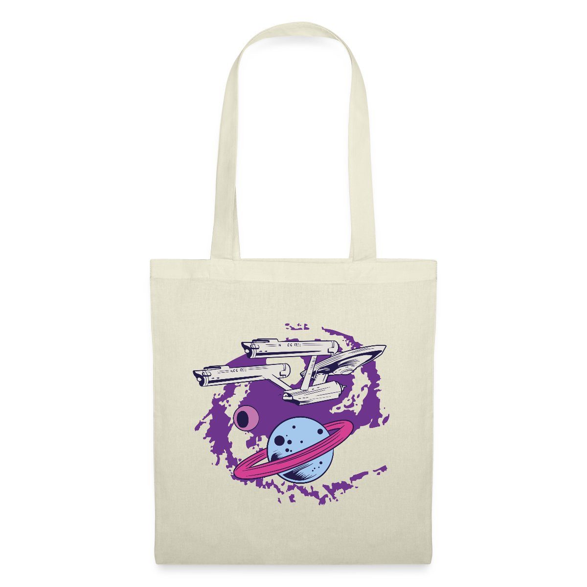 Spreadshirt Henkeltasche Star Trek The Original Series Enterprise Planet Stoffbeutel (1-tlg)