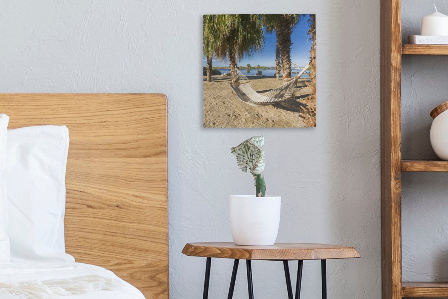 Entspannen, Schlafzimmer - (1 Leinwand Leinwandbild Bilder für Strand Wohnzimmer St), - Hängematte OneMillionCanvasses®