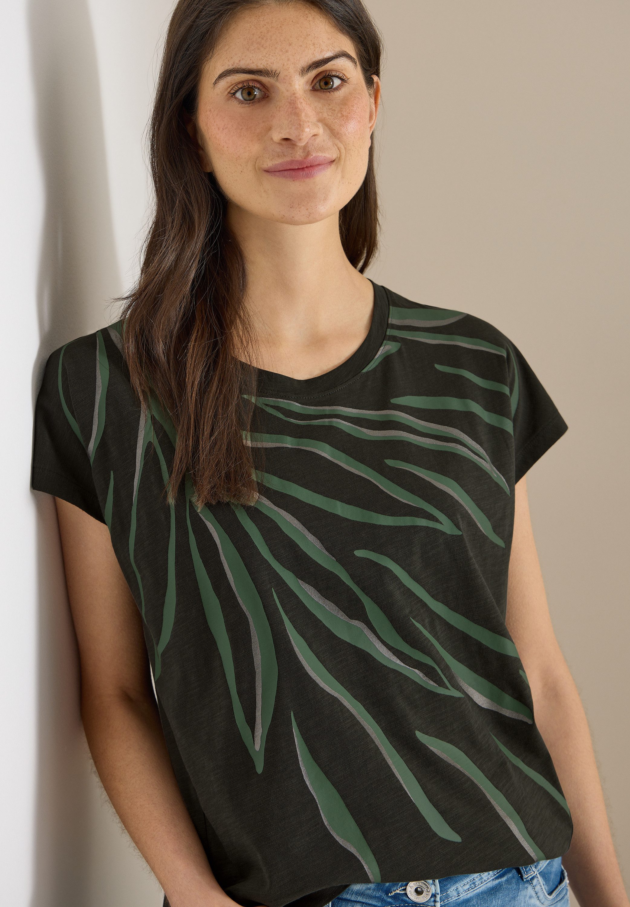 CECIL Print-Shirt mit Flammgarn