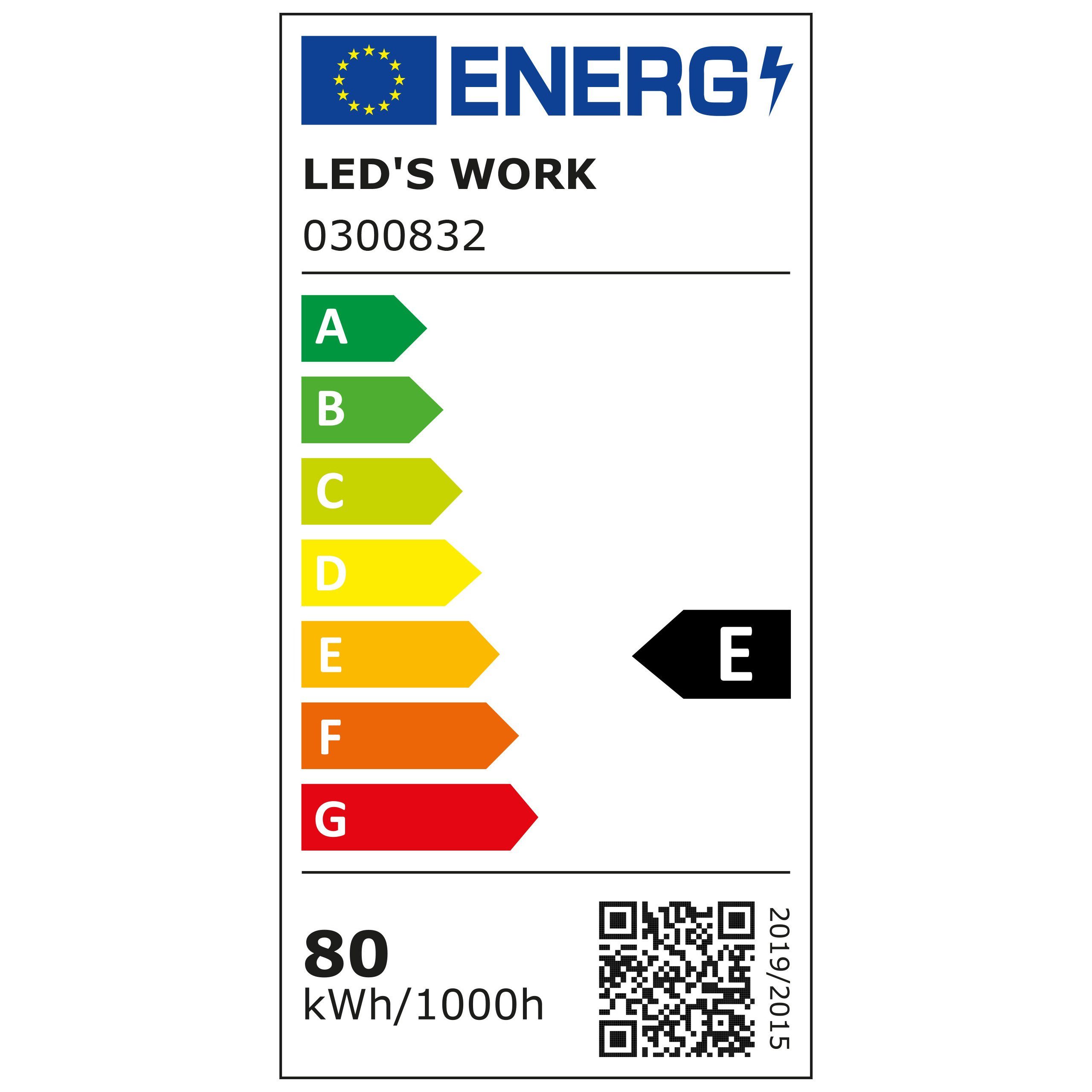 LED's work LED Arbeitsleuchte 0300832 Zuleitung IK08 Steckdosen mit LED-Baustrahler, zwei 3m 80W LED, IP54 neutralweiß