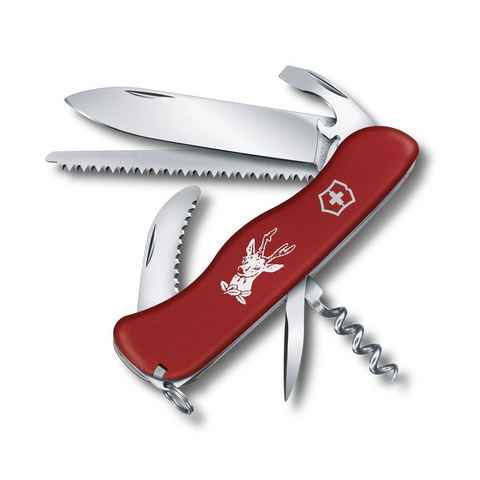 Victorinox Taschenmesser Taschenmesser Hunter, rot, (Stück, 1 St., 1 Taschenmesser), Multitool 12 Funktionen