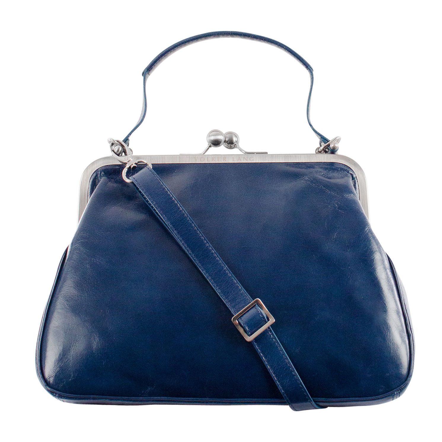 VOLKER LANG Schultertasche ROMY  Elegante Damen Bügeltasche aus italienischem Leder