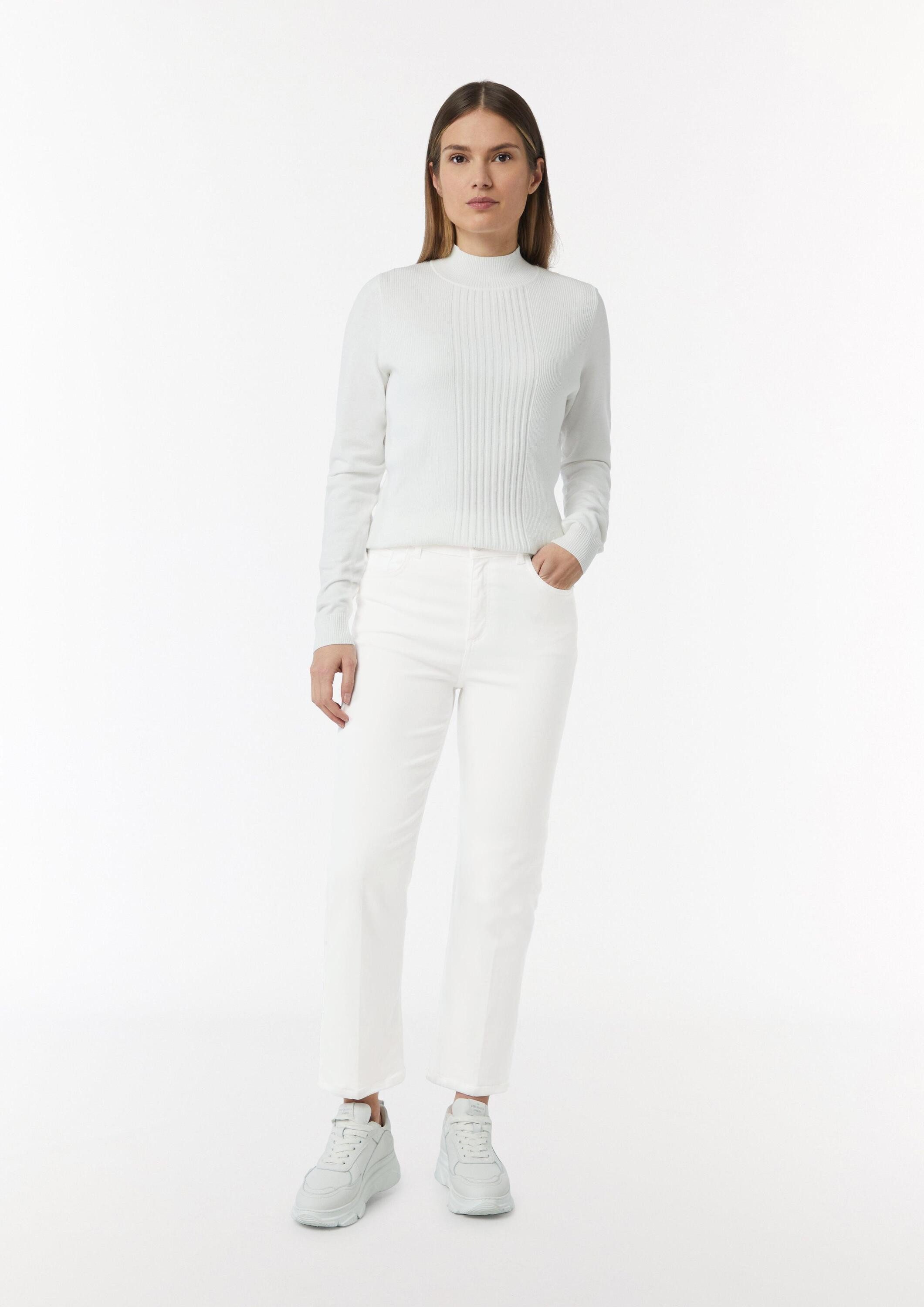 comma Bootcut-Jeans Hose Regular Fit: Cropped Jeans mit Flared Leg