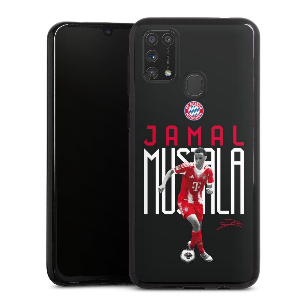 DeinDesign Handyhülle FC Bayern München Jamal Musiala Offizielles Lizenzprodukt, Samsung Galaxy M31 Silikon Hülle Bumper Case Handy Schutzhülle