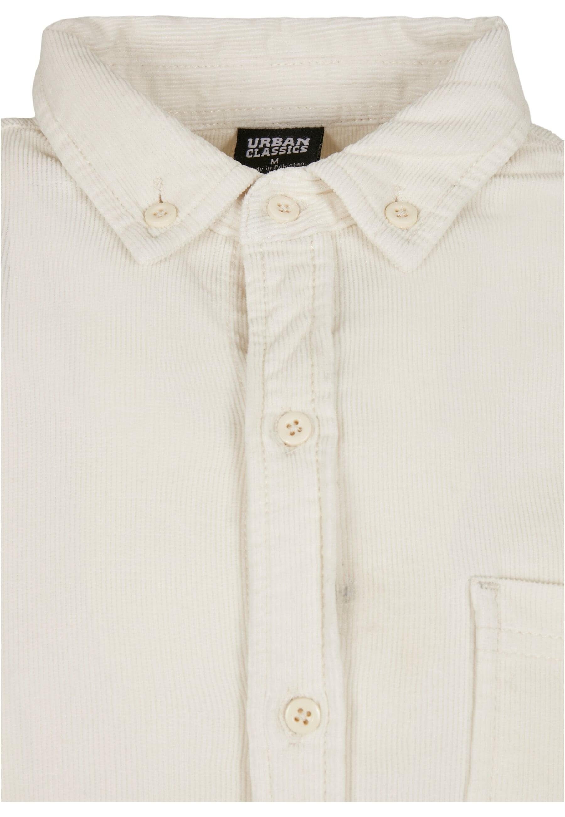 URBAN CLASSICS Langarmhemd Herren Corduroy whitesand Shirt (1-tlg)