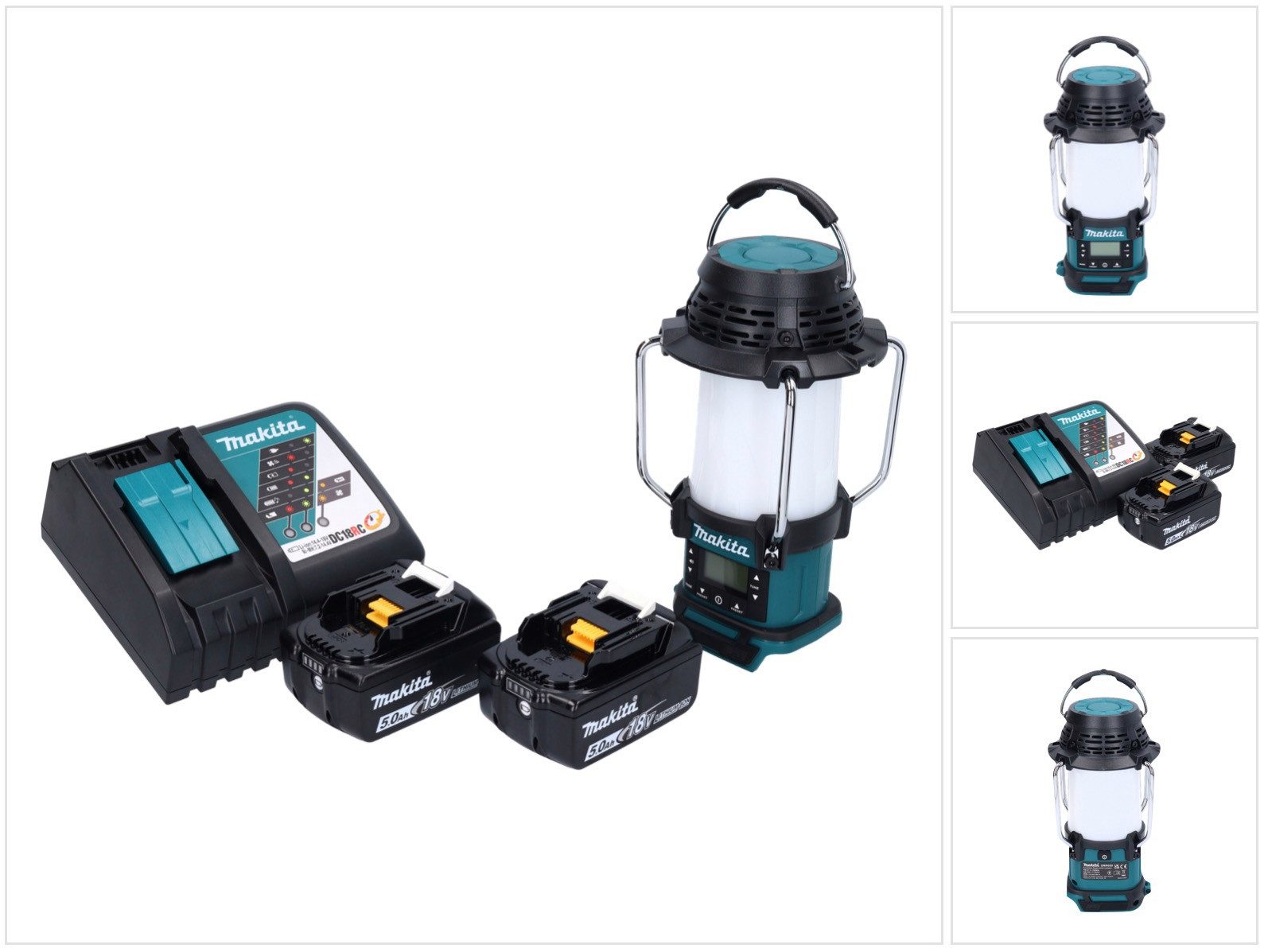 Makita DMR 055 RT Akku Radio 18 V FM mit Laterne 360° Taschenlampe + 2x Akku Baustellenradio