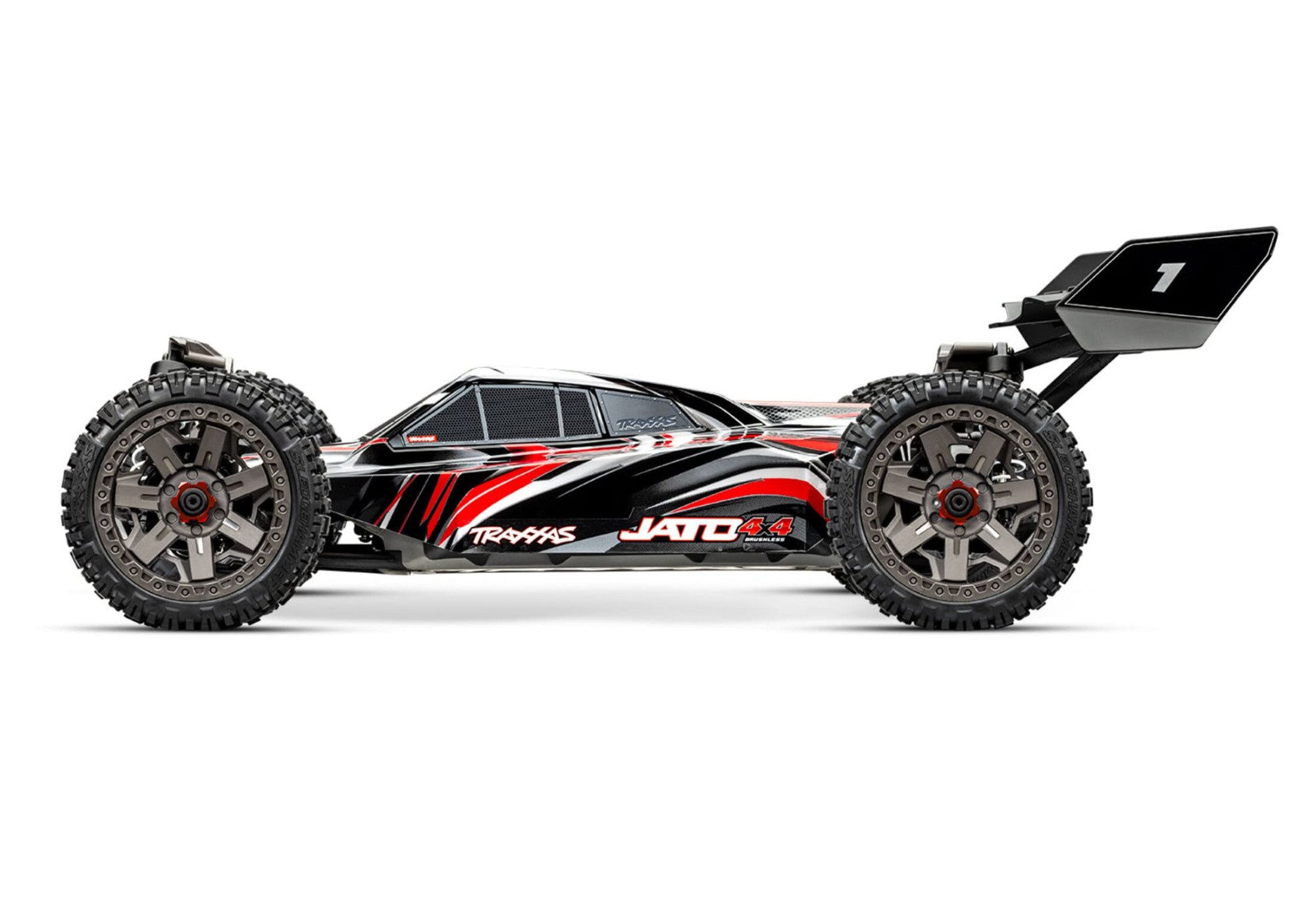 Traxxas RC-Buggy Traxxas Jato 4x4 Brushless RC Buggy RTR 1:8 Rot
