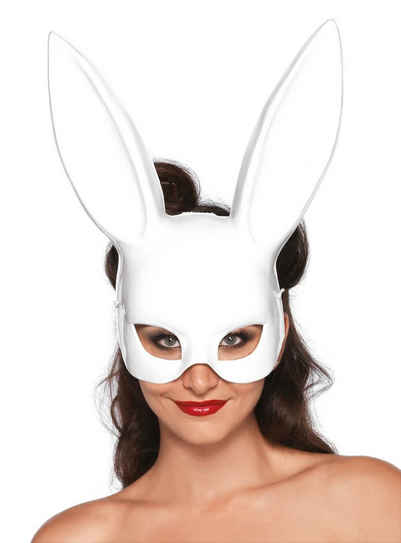 Leg Avenue Verkleidungsmaske Fetisch-Bunny Halbmaske weiß, Verspielte Halbmaske für zahlreiche Kostümkombinationen