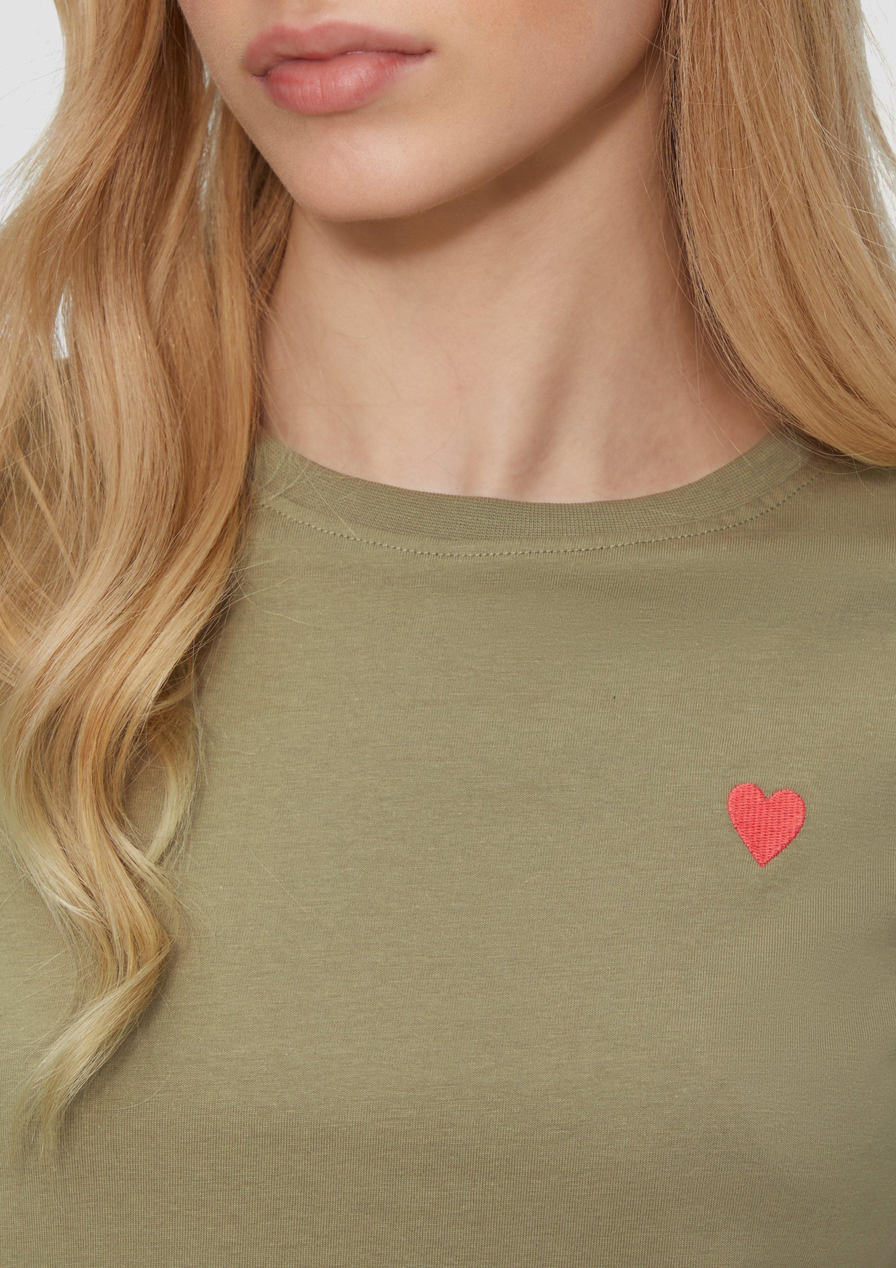 QS Kurzarmshirt Jerseyshirt mit Herz-Stickerei Stickerei günstig online kaufen
