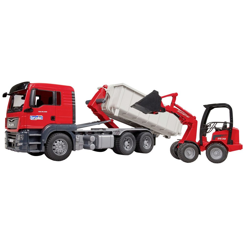 Bruder® Spielzeug-Auto bruder LKW Modell MAN TGS mit Abrollcontainer + Schä günstig online kaufen