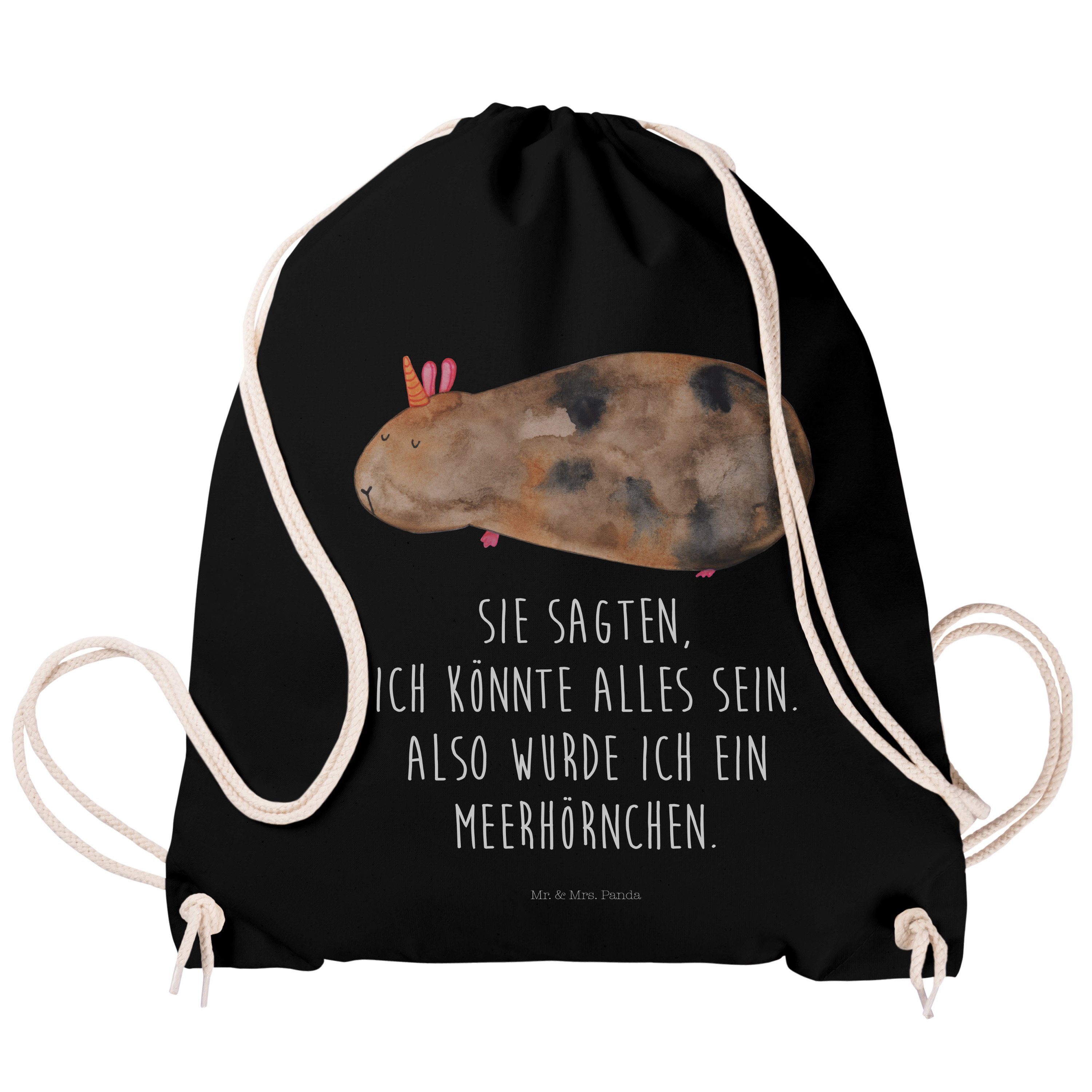 - - Mrs. Sporttasche Meericorn, & Geschenk, Mr. Meerhörnchen Schwarz Einhorn, Turnbeutel, Pe (1-tlg) Panda