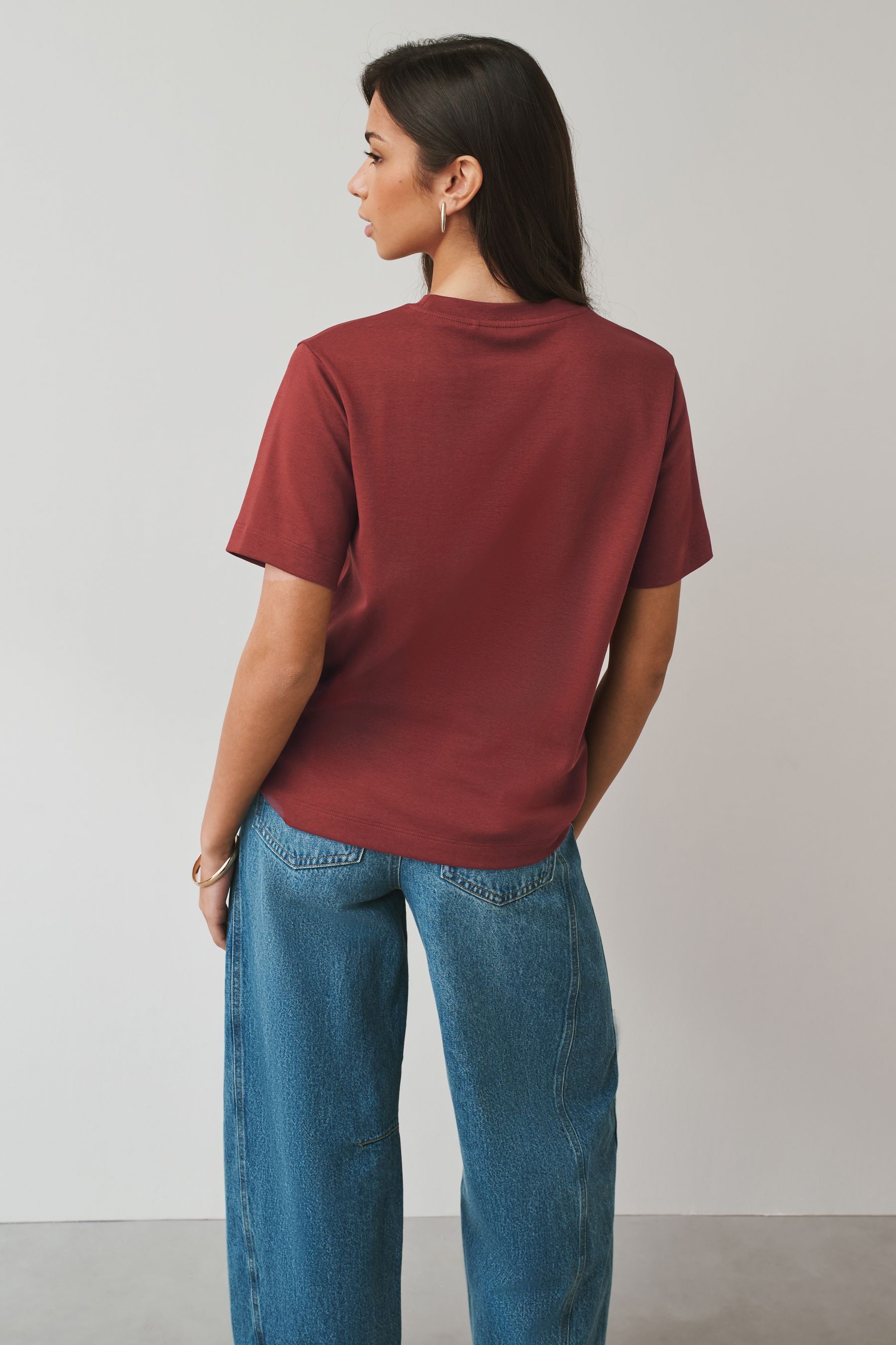 Next T-Shirt Schwere Basic-T-Shirts, 3er-Pack (3-tlg)