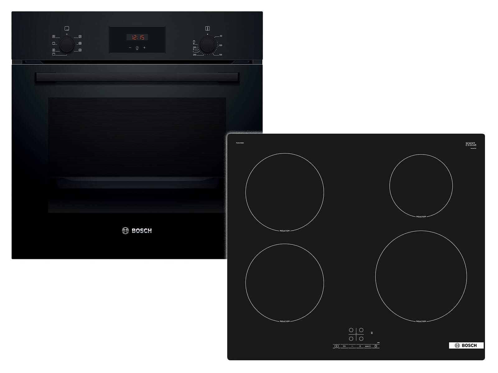 BOSCH Backofen-Set, mit Teleskopauszug nachrüstbar, Timer, TouchControl-Bedienung