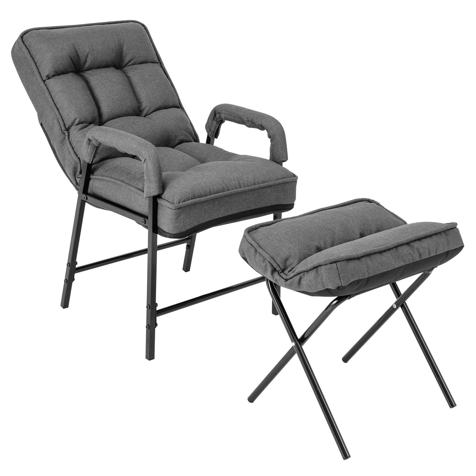 COSTWAY Relaxsessel, mit liegefunktion,Hocker,verstellbar,gepolstert,150kg
