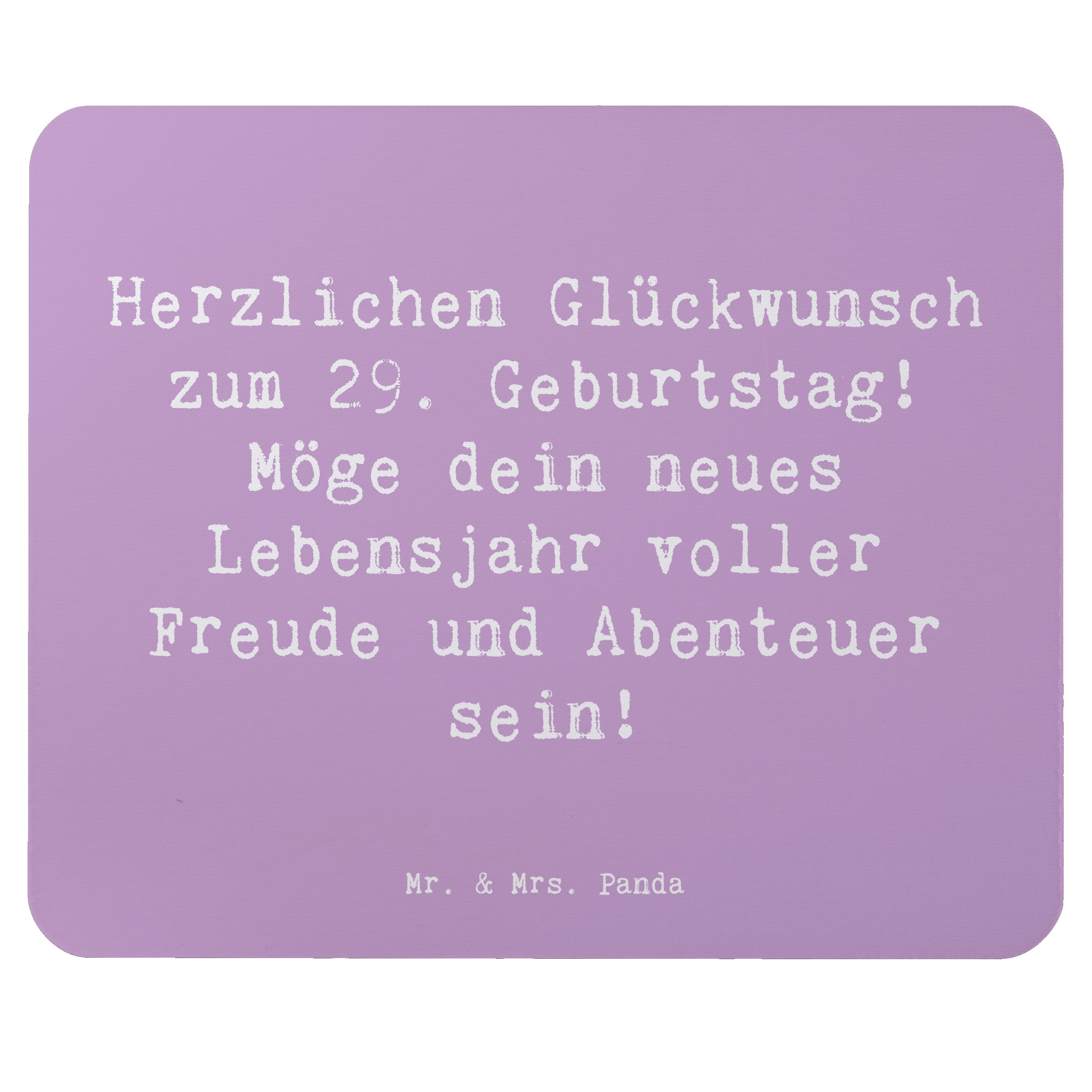 Mauspad Spruch 29. Geburtstag Glückwunsch - Lavendeltraum - Geschenk, warme G