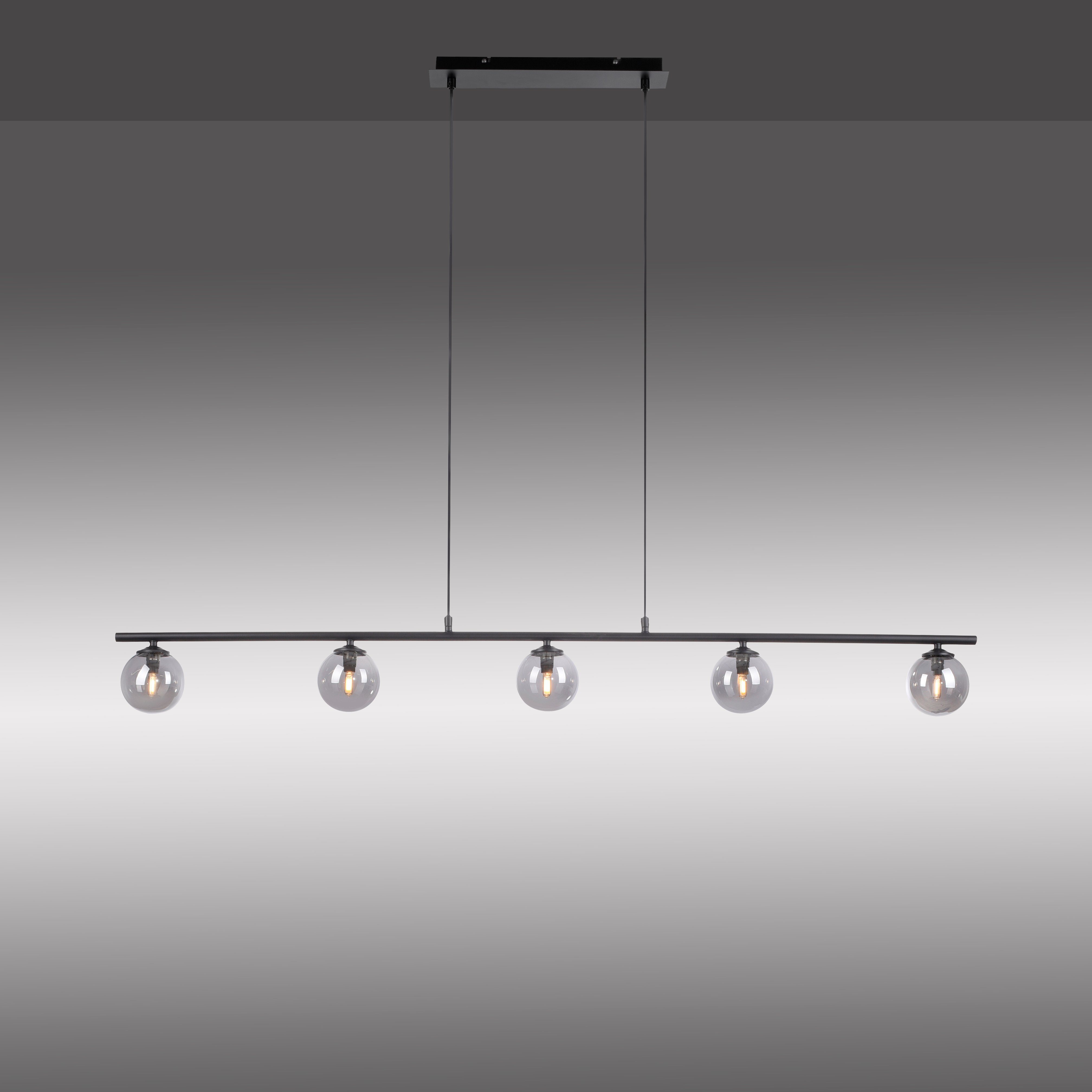 Paul Neuhaus LED Deckenleuchte WIDOW, LED wechselbar, Warmweiß, LED,  Inklusive Leuchtenschirmen in rauchfarbenem Glas