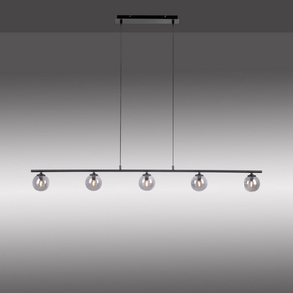 Paul Neuhaus LED Deckenleuchte WIDOW, LED wechselbar, Warmweiß, LED,  Inklusive Leuchtenschirmen in rauchfarbenem Glas