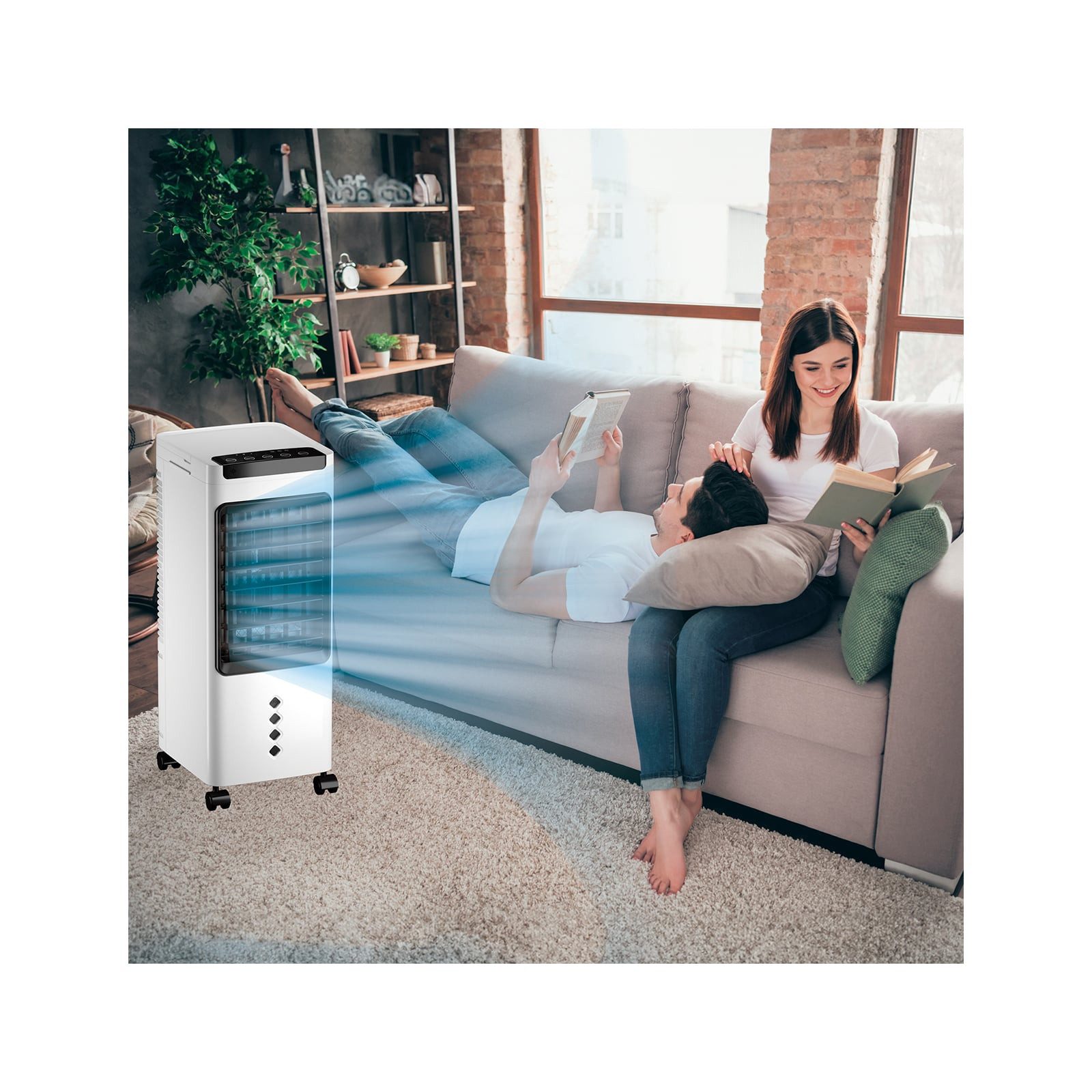 Genius Turmventilator Starlyf Cold Air 3in1 Luftkühler Set 8-tlg., Ventilator mit Wasserkühlung (Verdunstung), 3 Stufen, Timer, leise