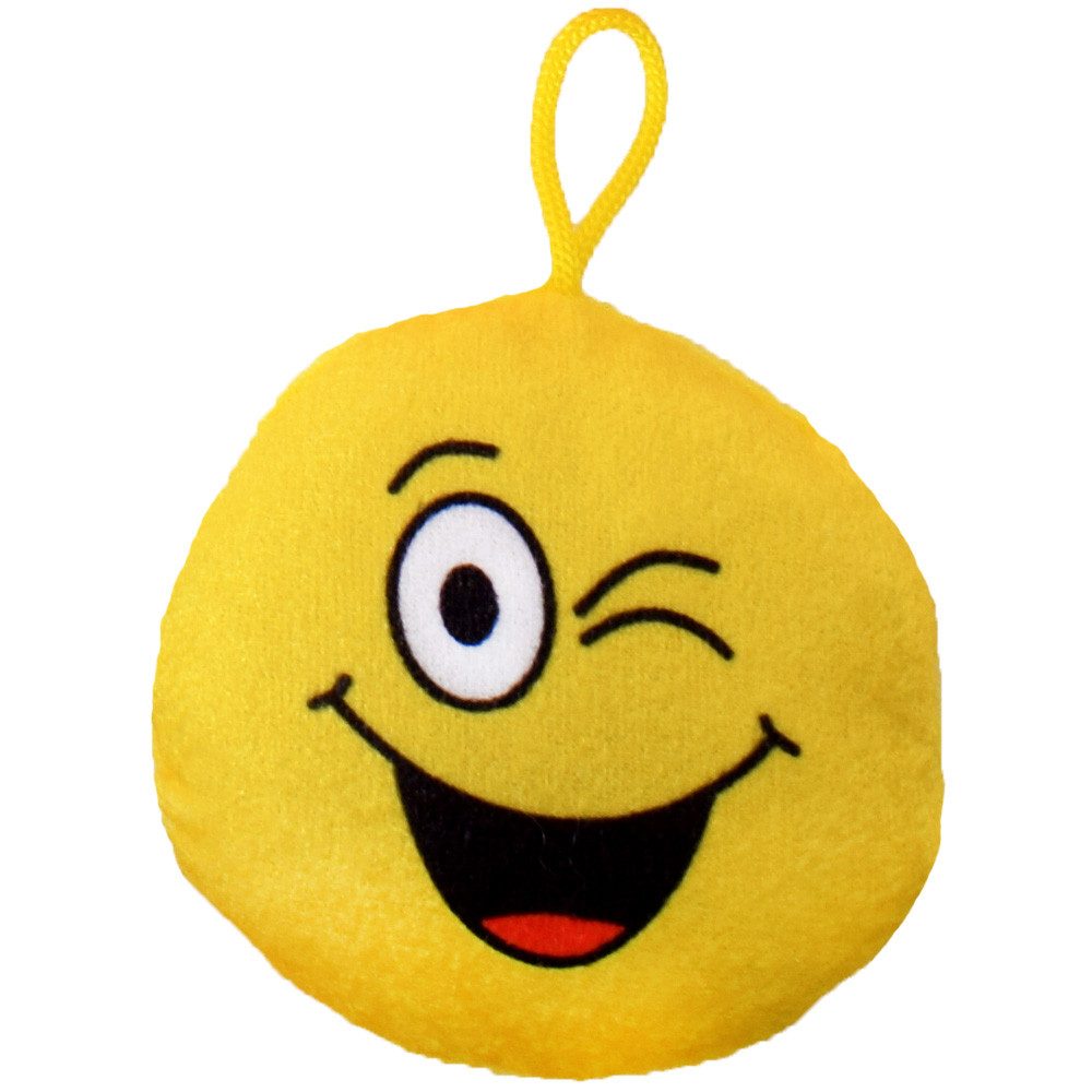 TE-Trend Kuscheltier 6 Stück Mini Kissen Anhänger Gesicht Smiley 10 cm (6-St., Smiley), verschiedene Motive und Farben