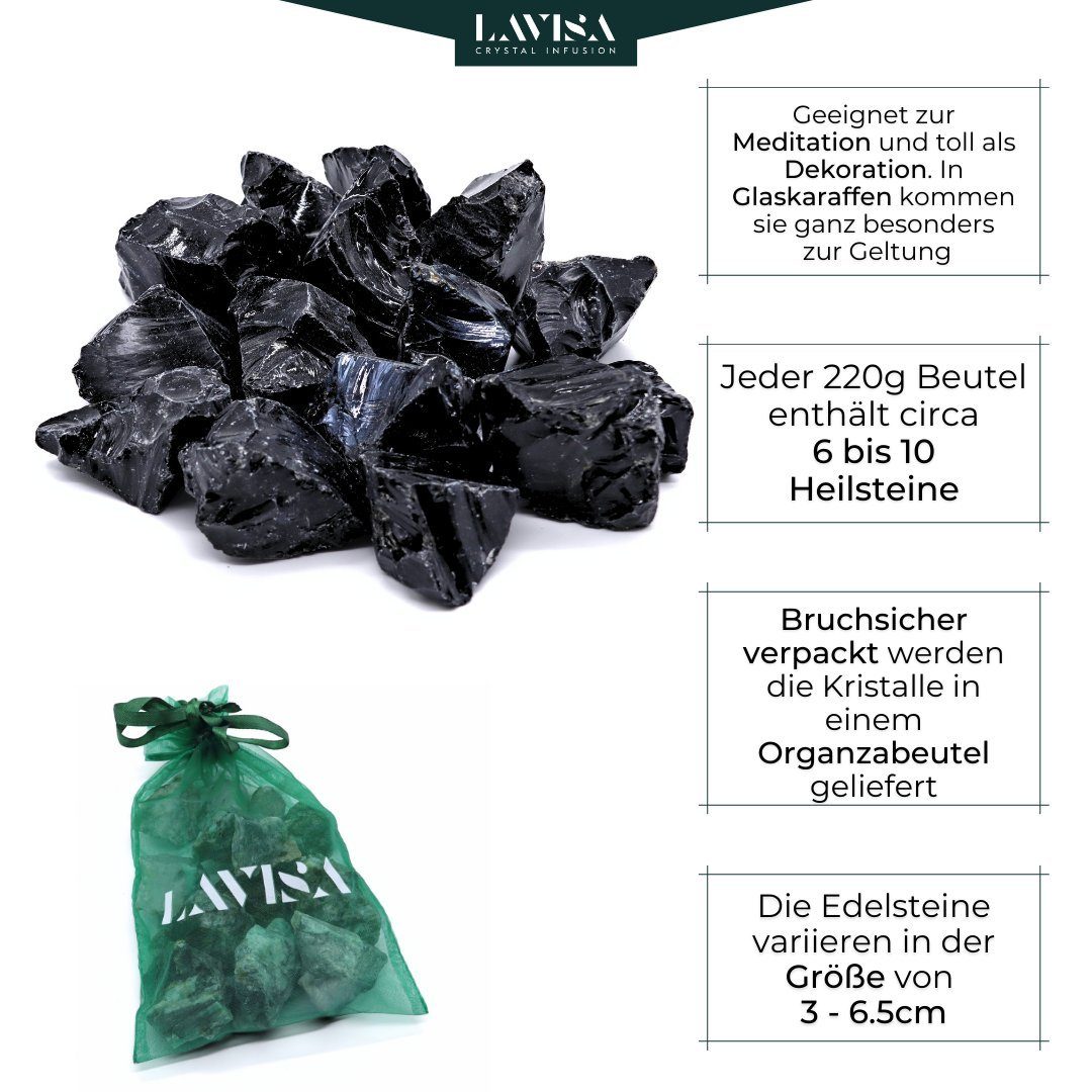 Obsidian Edelstein echte LAVISA Kristalle, Natursteine Dekosteine, Mineralien Edelsteine,