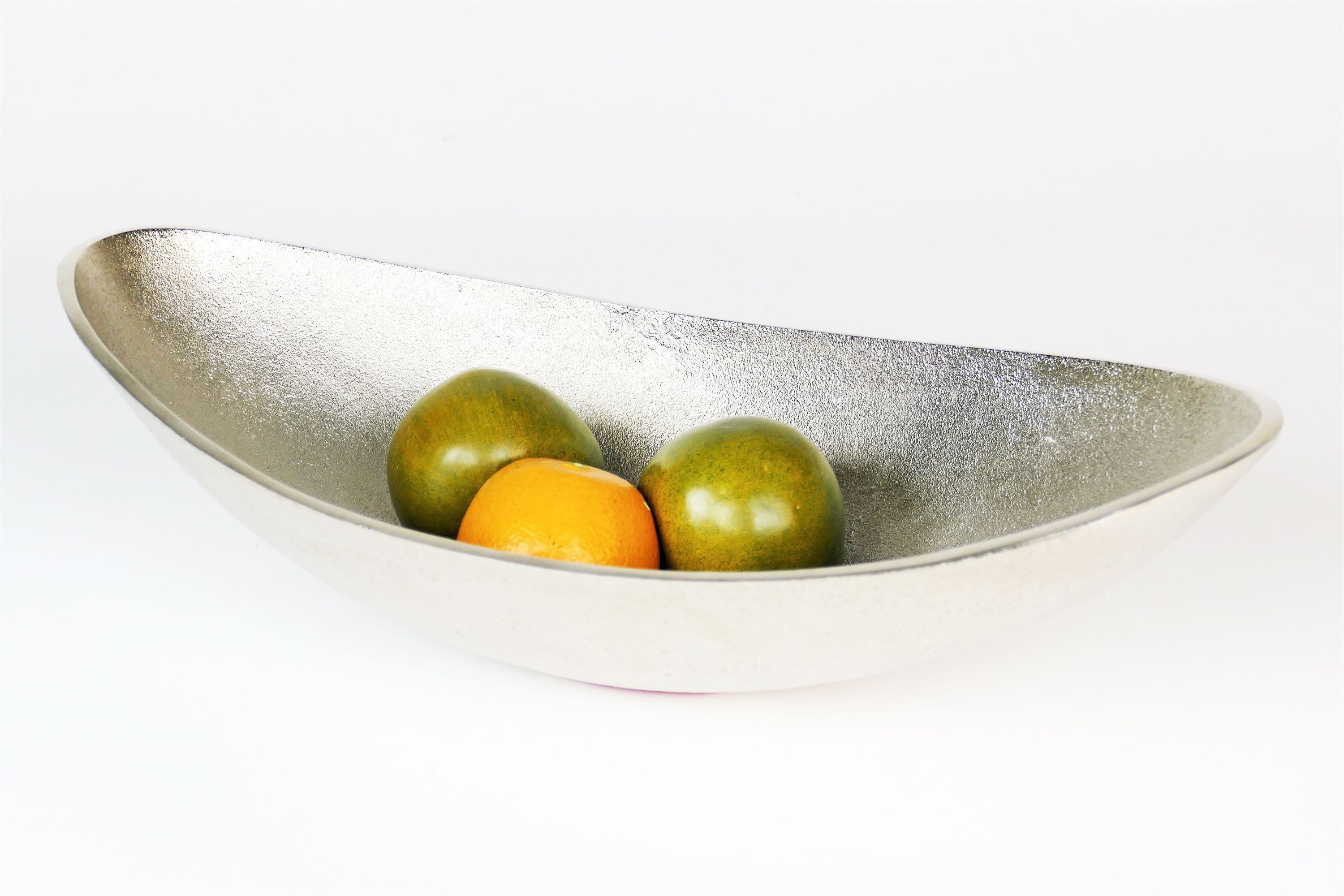 ARTRA Dekoschale Aluminium Schale "Lisa" (Größe: L) Silber oval Dekoschle T günstig online kaufen