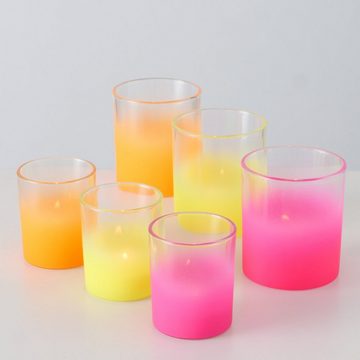 BOLTZE Windlicht Boltze, 6er-Set Windlicht Neon, 3 farben, pink orange gelb