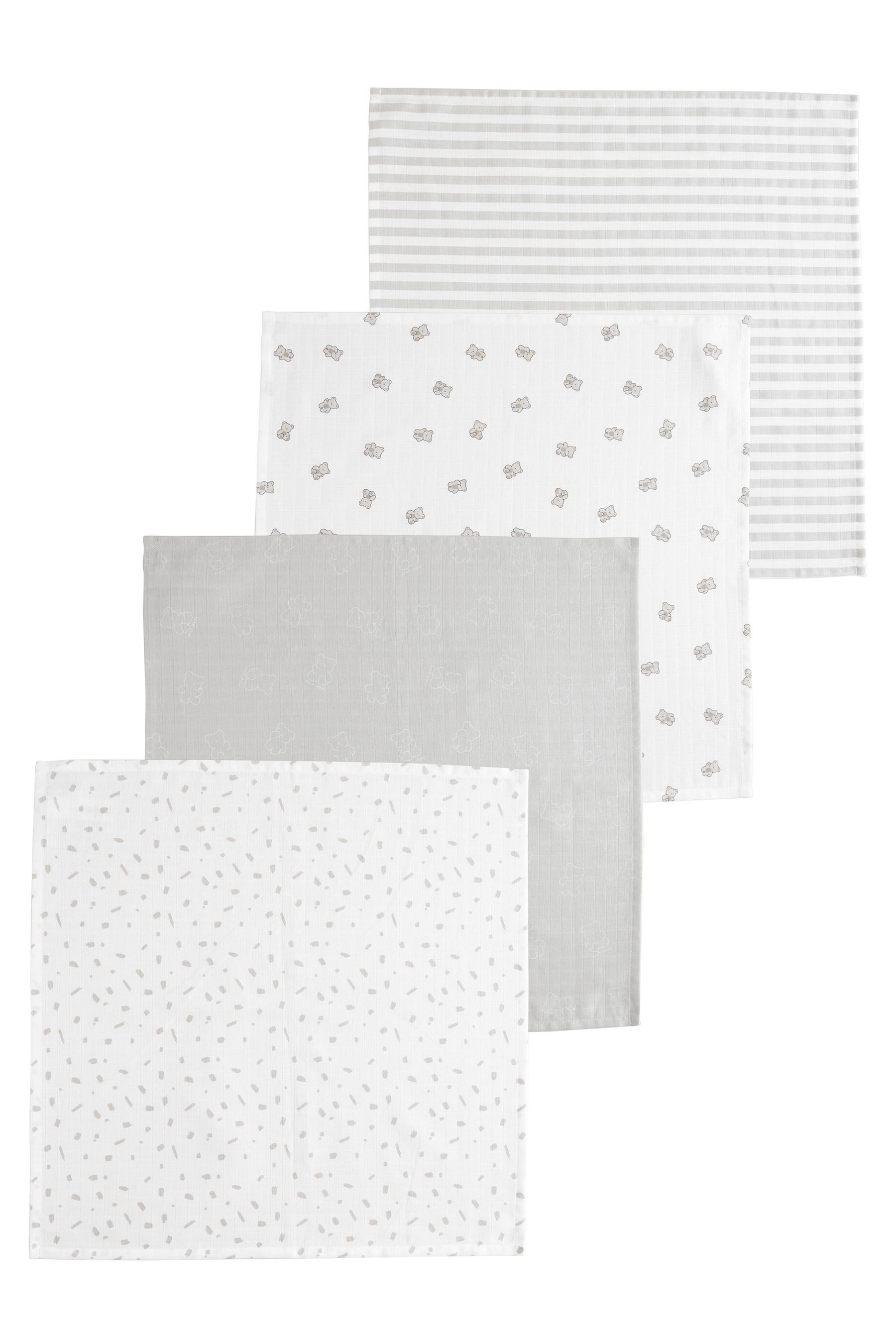 Next Spucktuch Baby Musselintücher aus Baumwolle, 4er-Pack
