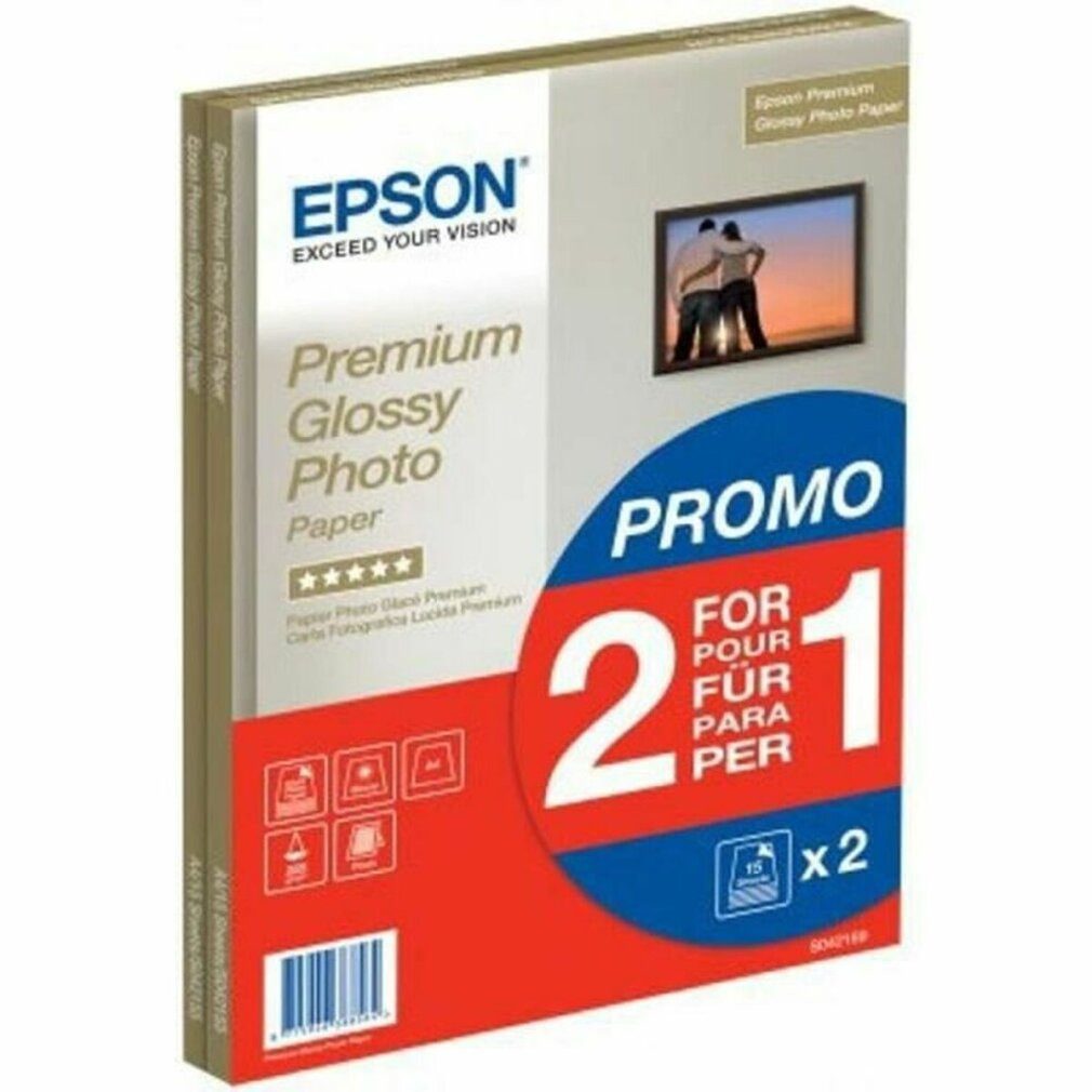 Thumbnail - Epson Fotopapier Fotopapier S042169 DIN A4 glänzend 255 g/qm 2x 15 Blatt