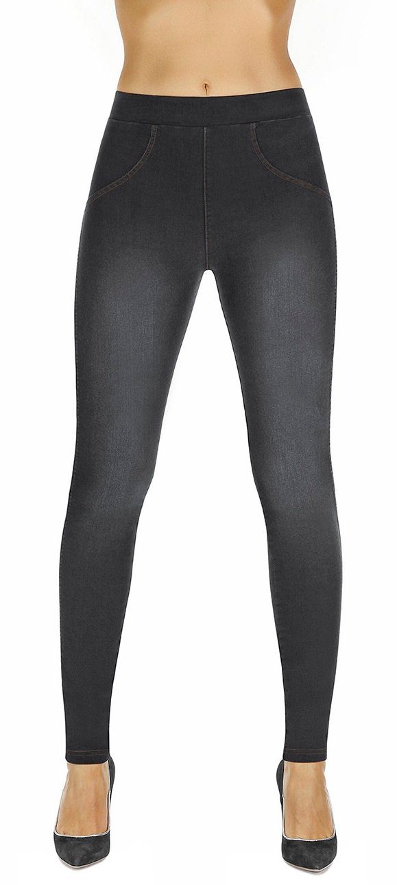 Bas Bleu Shapingleggings Jeans-Optik formend modellierend Shape schwarz